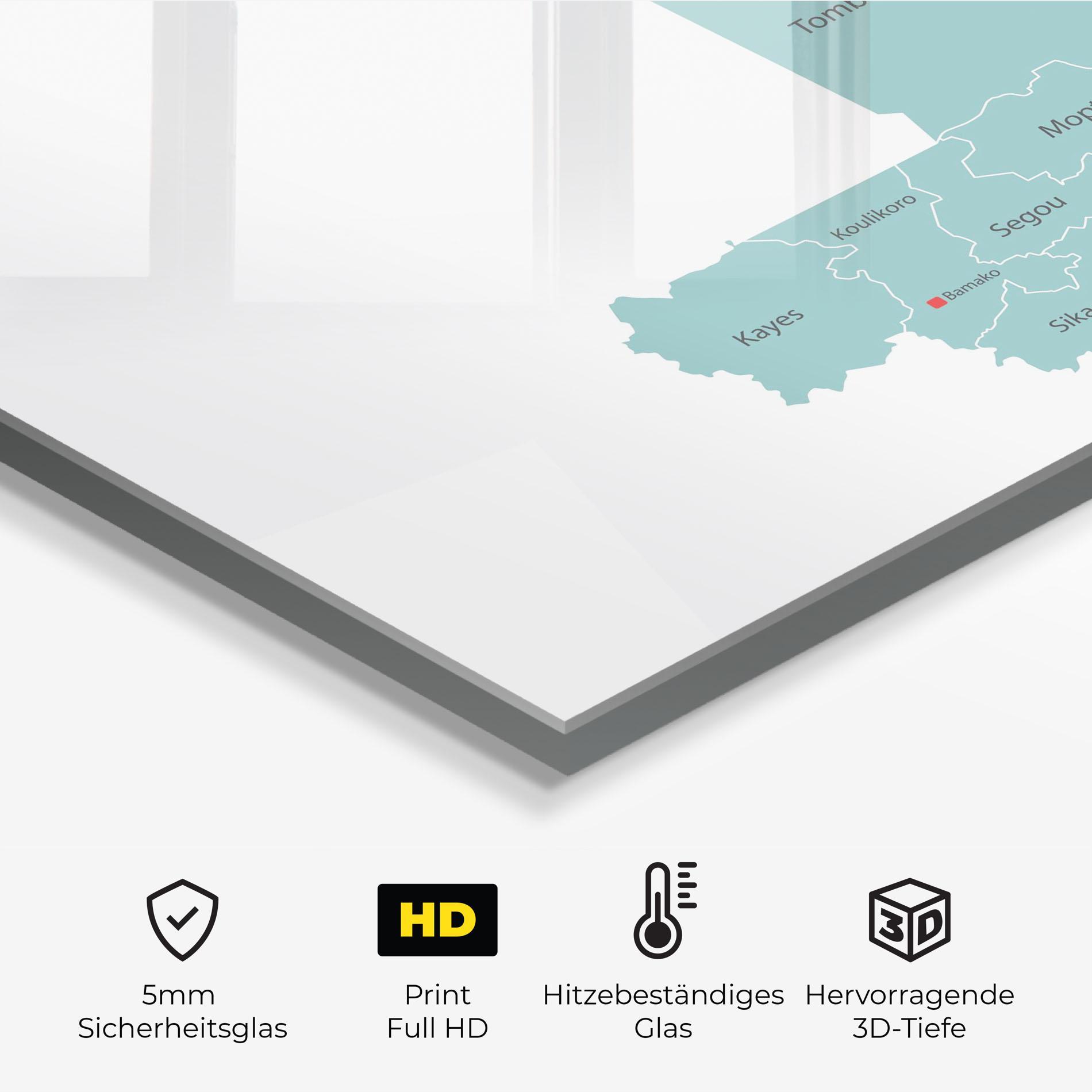Küchenrückwand Glas Mali Map mockup 2