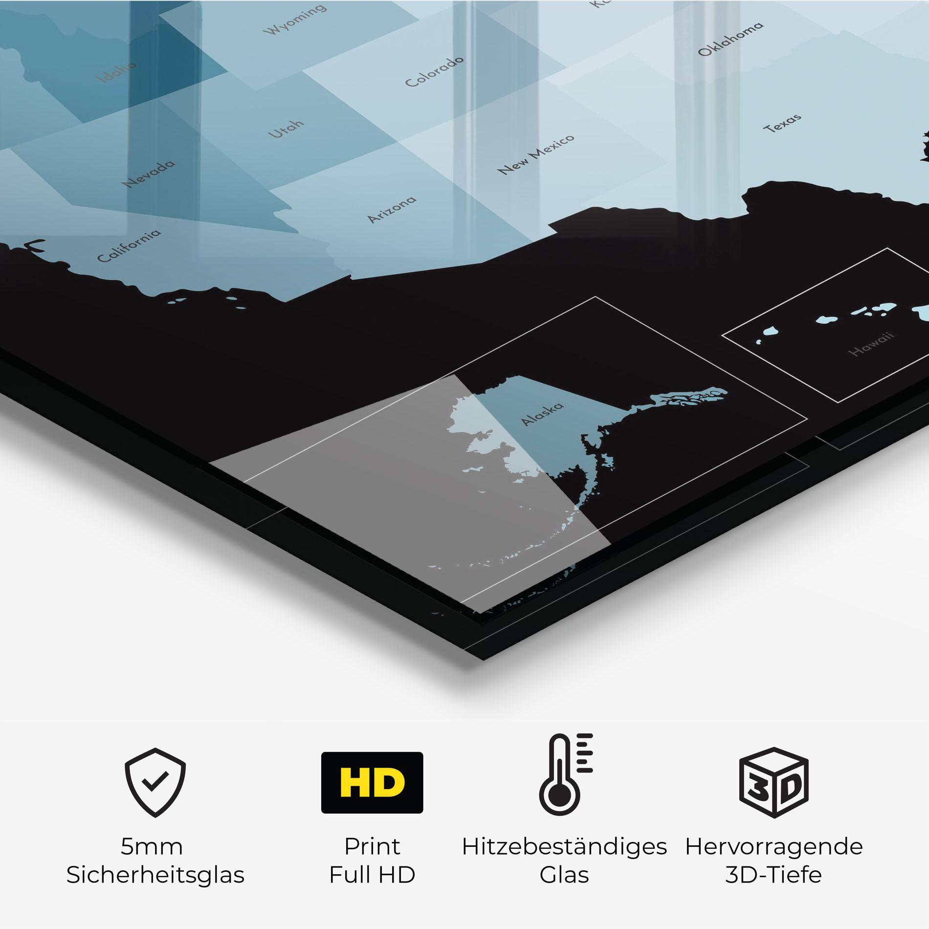 Küchenrückwand Glas Sua Blue Map mockup 2