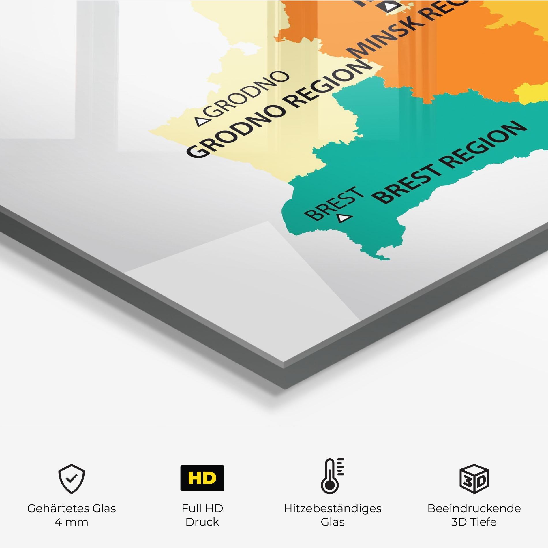 Küchenrückwand Glas Belarus Color Map mockup 2