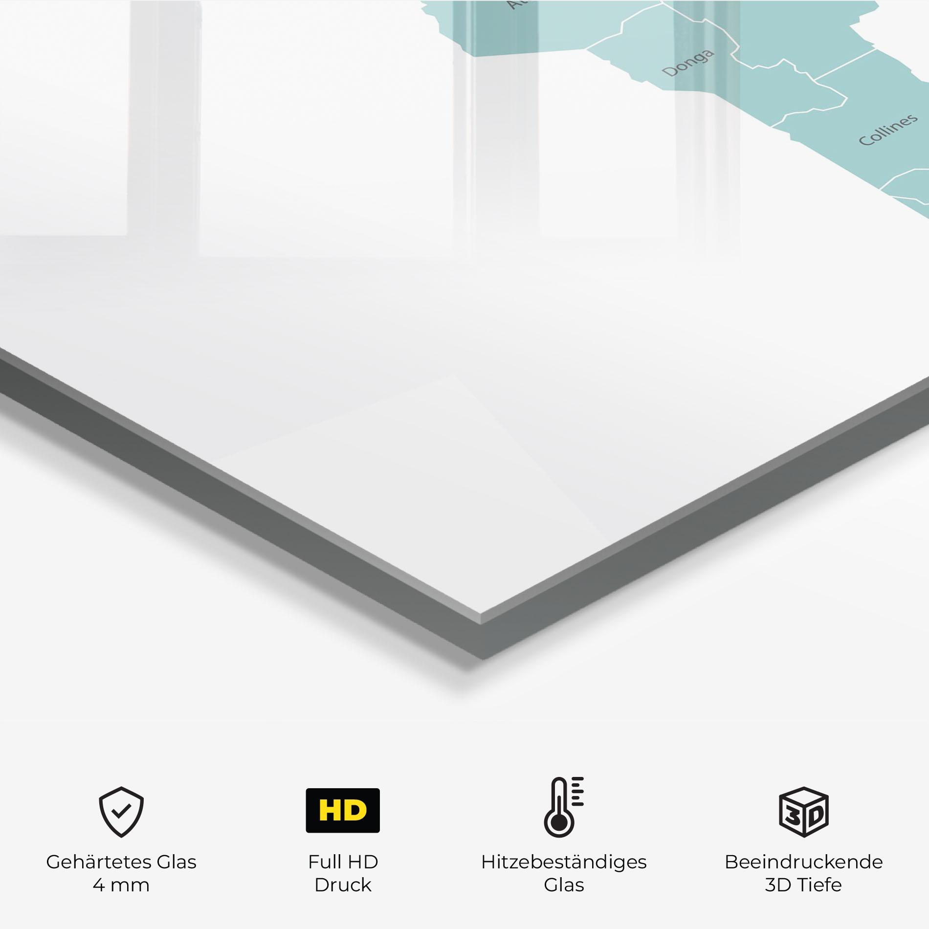 Küchenrückwand Glas Benin Map mockup 2