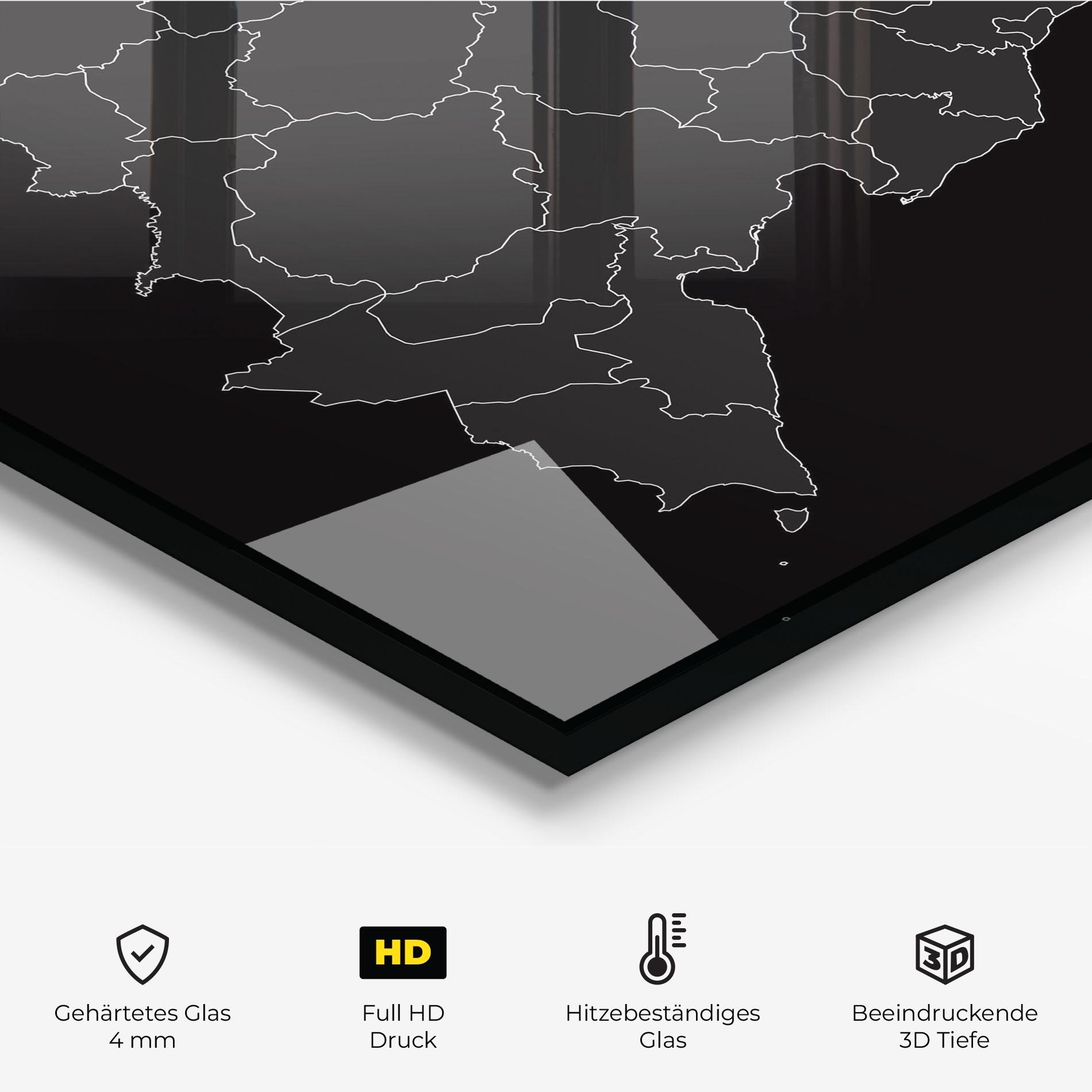 Küchenrückwand Glas Dominican Republic Grey Map mockup 2