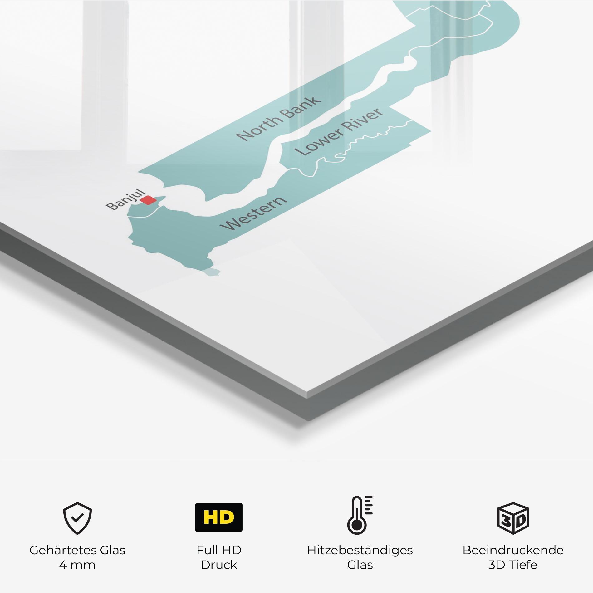 Küchenrückwand Glas Gambia Map mockup 2