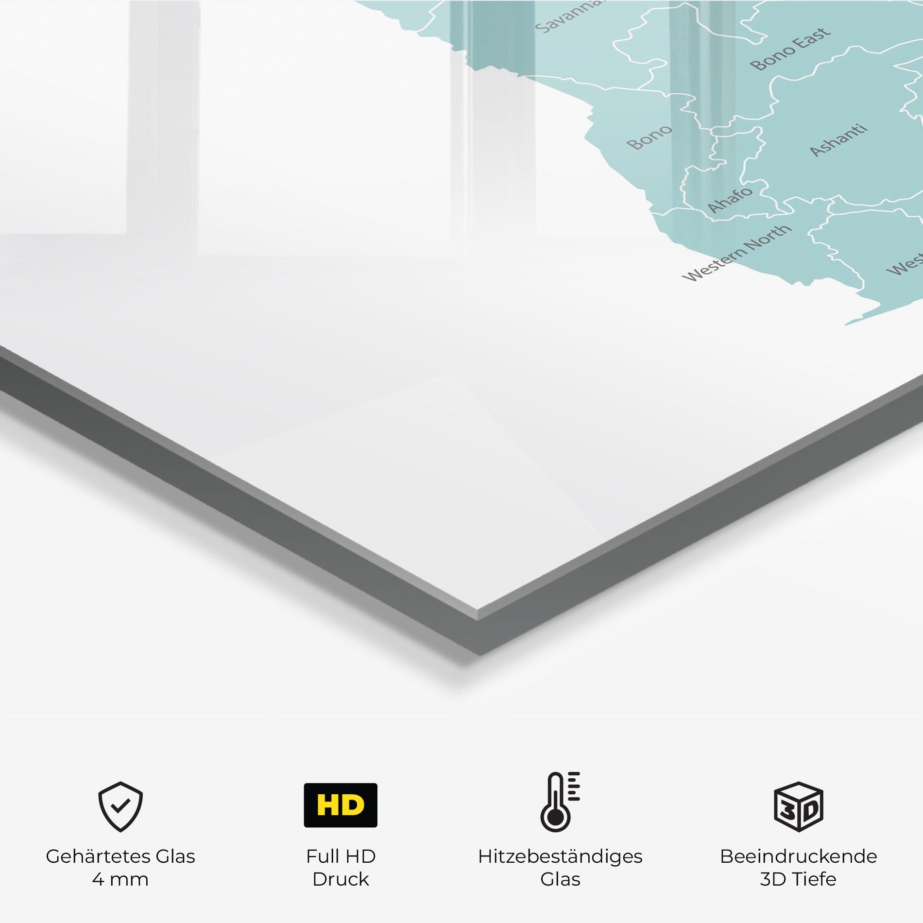 Küchenrückwand Glas Ghana Map mockup 2