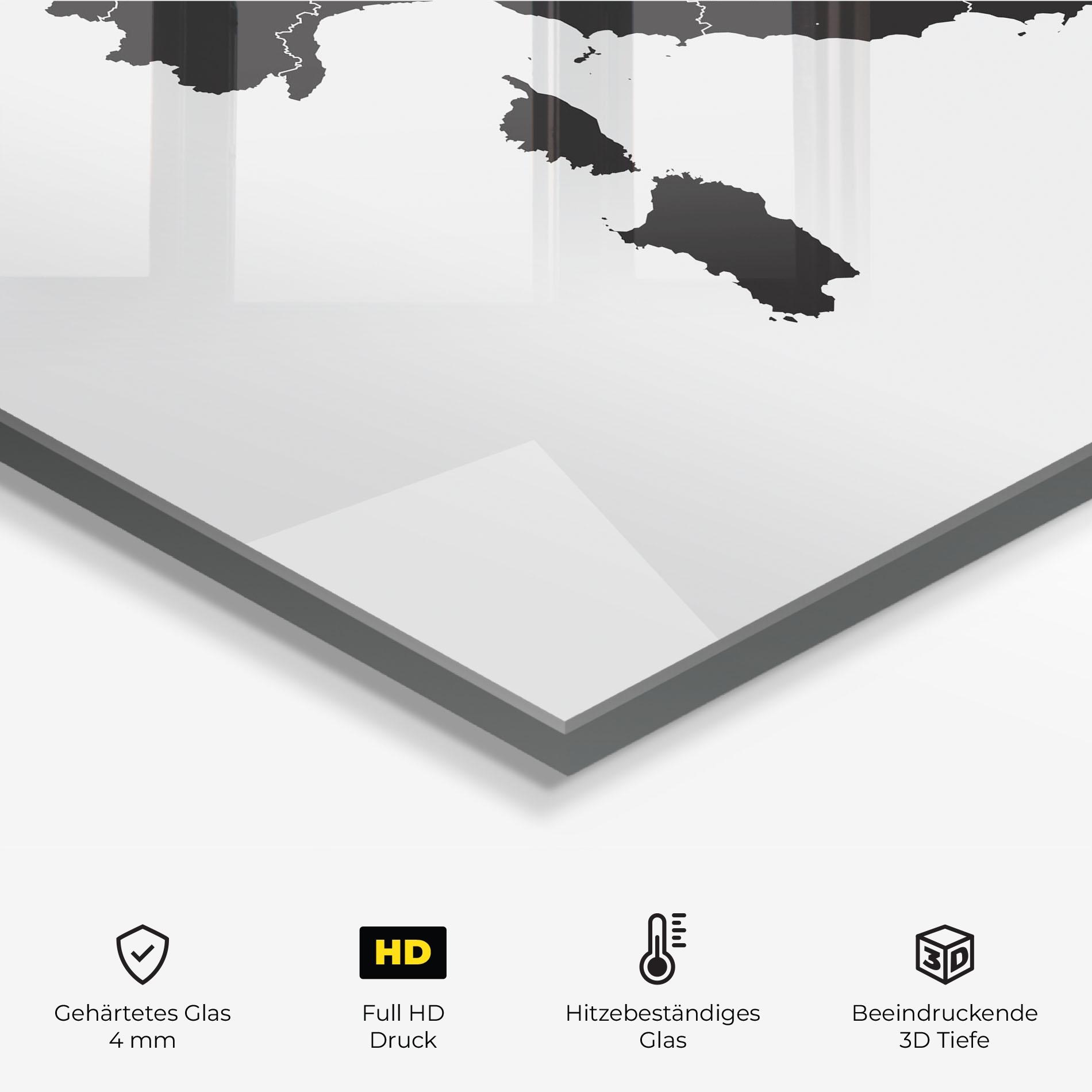 Küchenrückwand Glas Italy Grey Map mockup 2