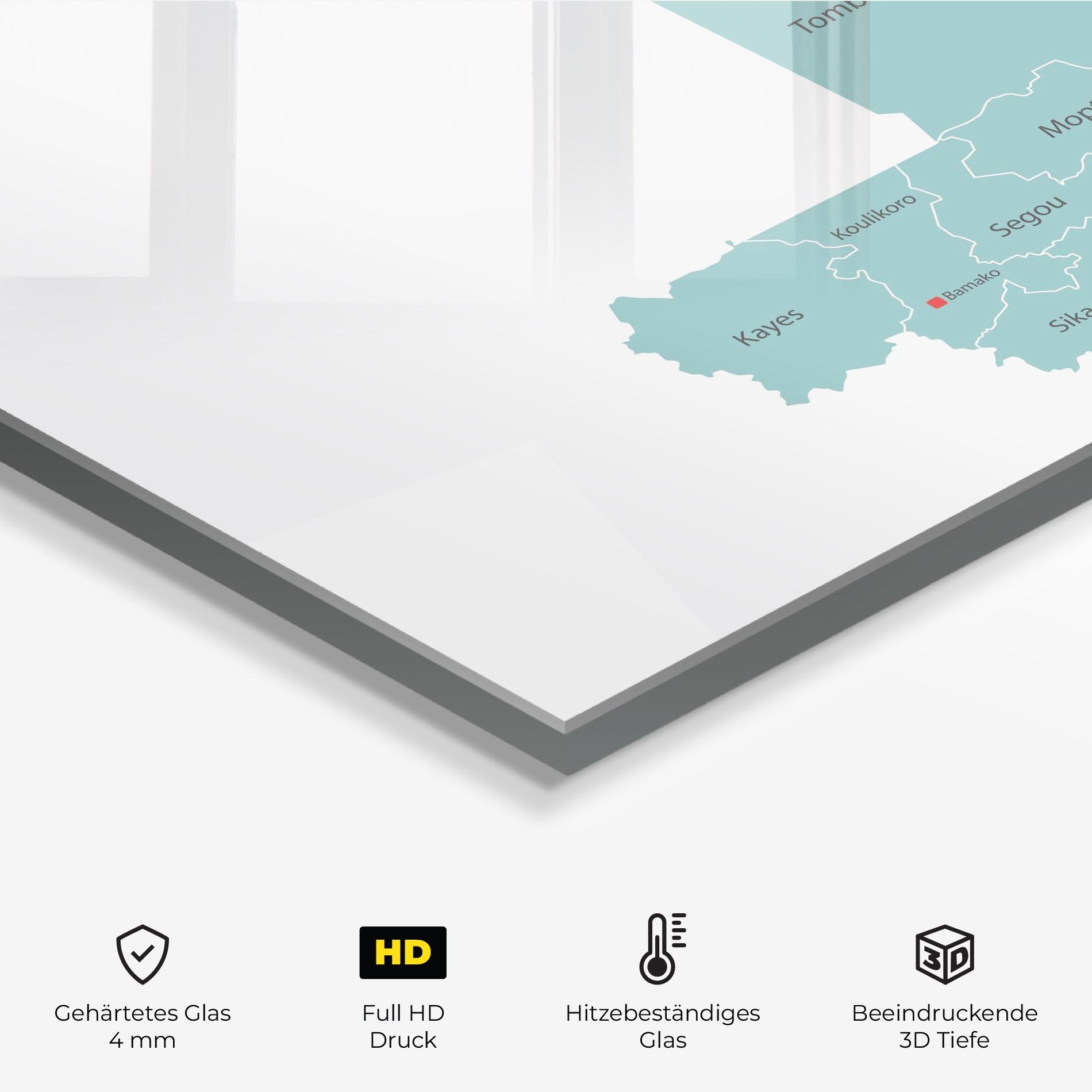Küchenrückwand Glas Mali Map mockup 2