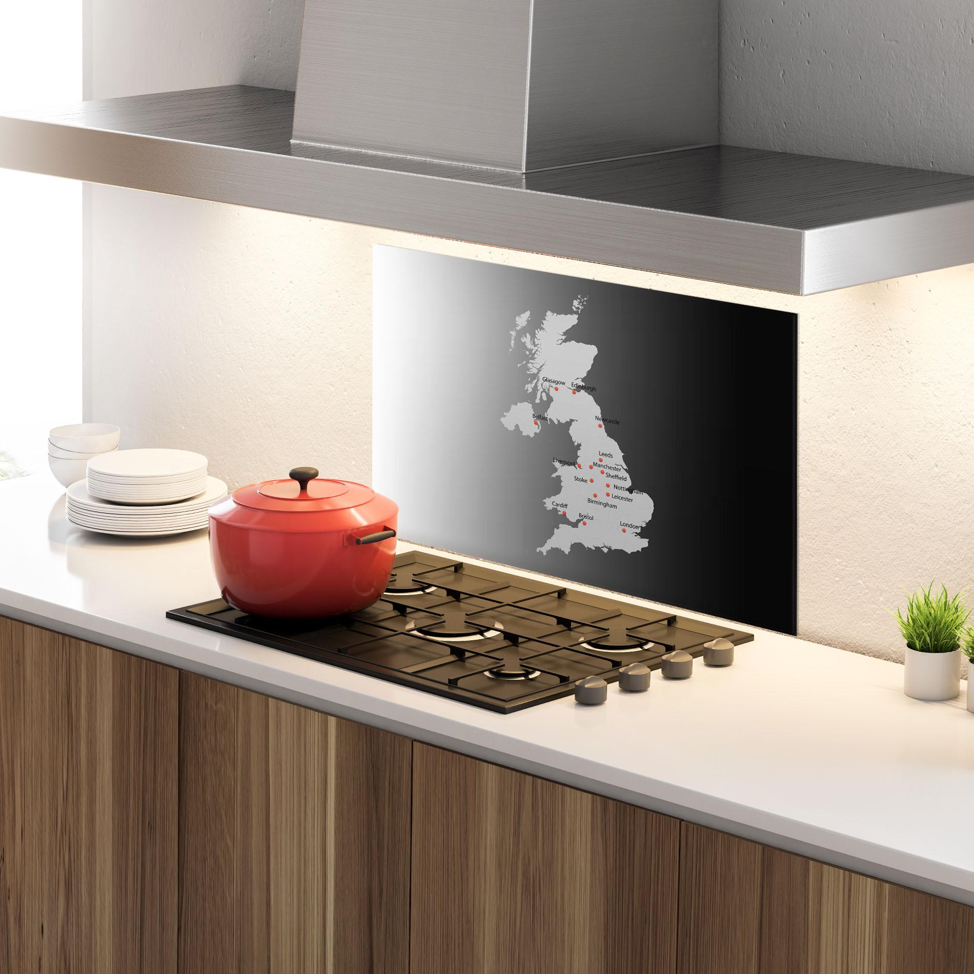 Küchenrückwand Glas Uk Map mockup 4