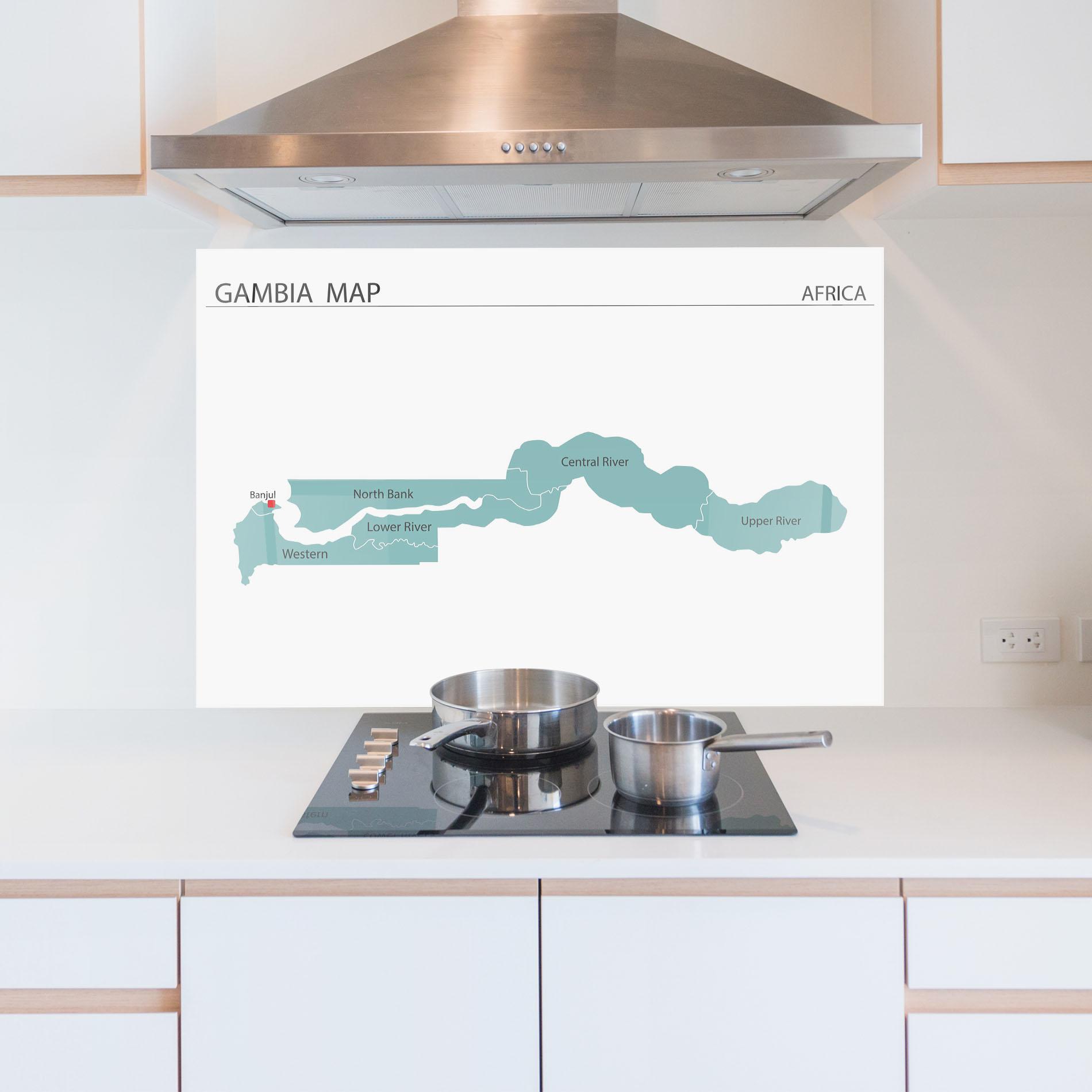 Küchenrückwand Glas Gambia Map mockup 5
