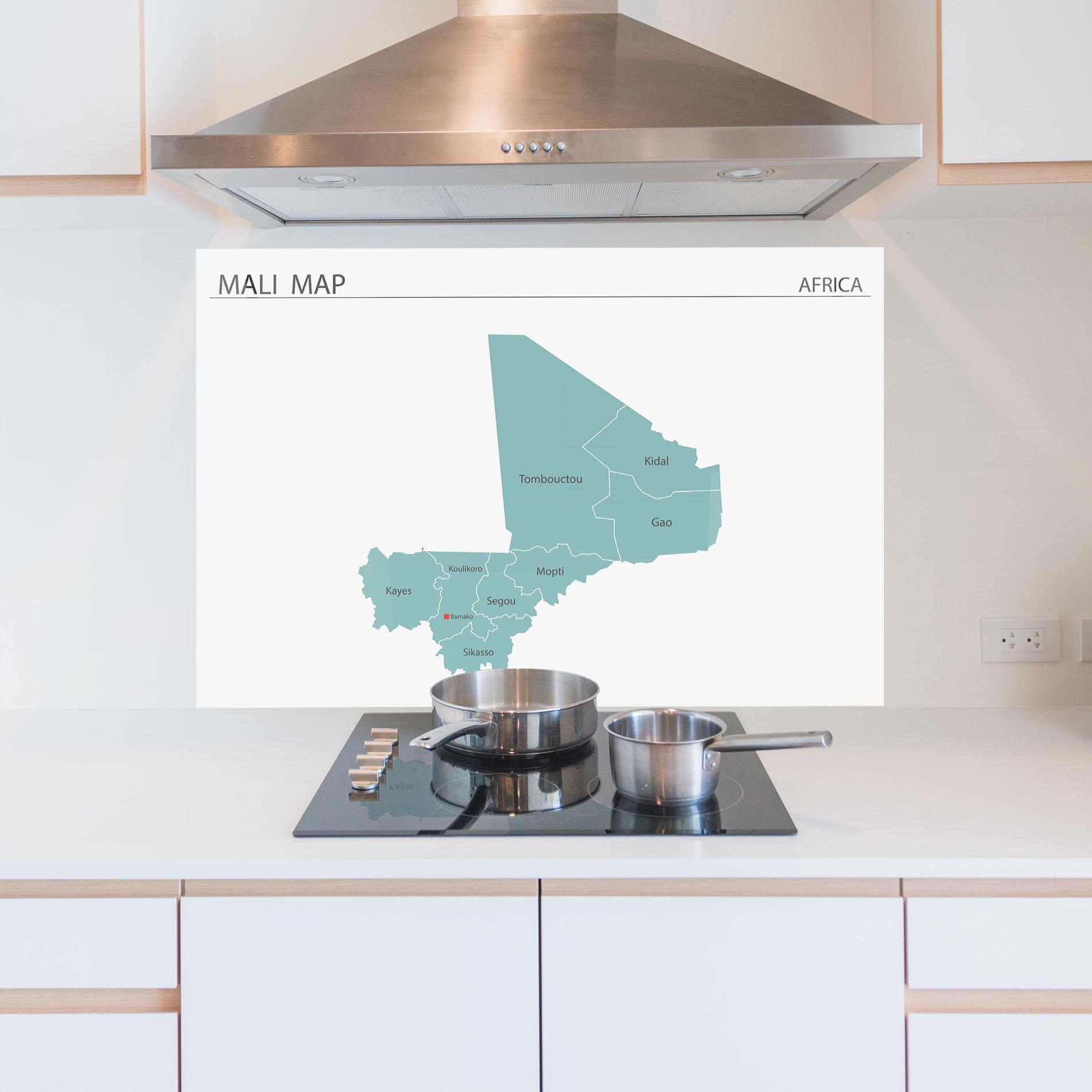 Küchenrückwand Glas Mali Map mockup 5