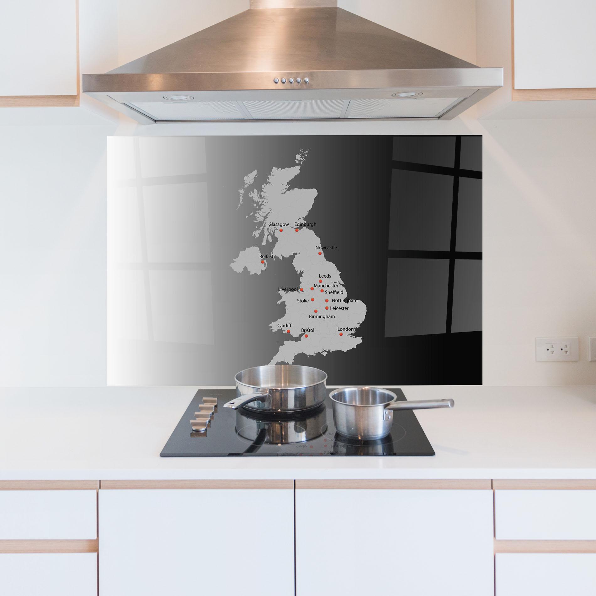 Küchenrückwand Glas Uk Map mockup 5