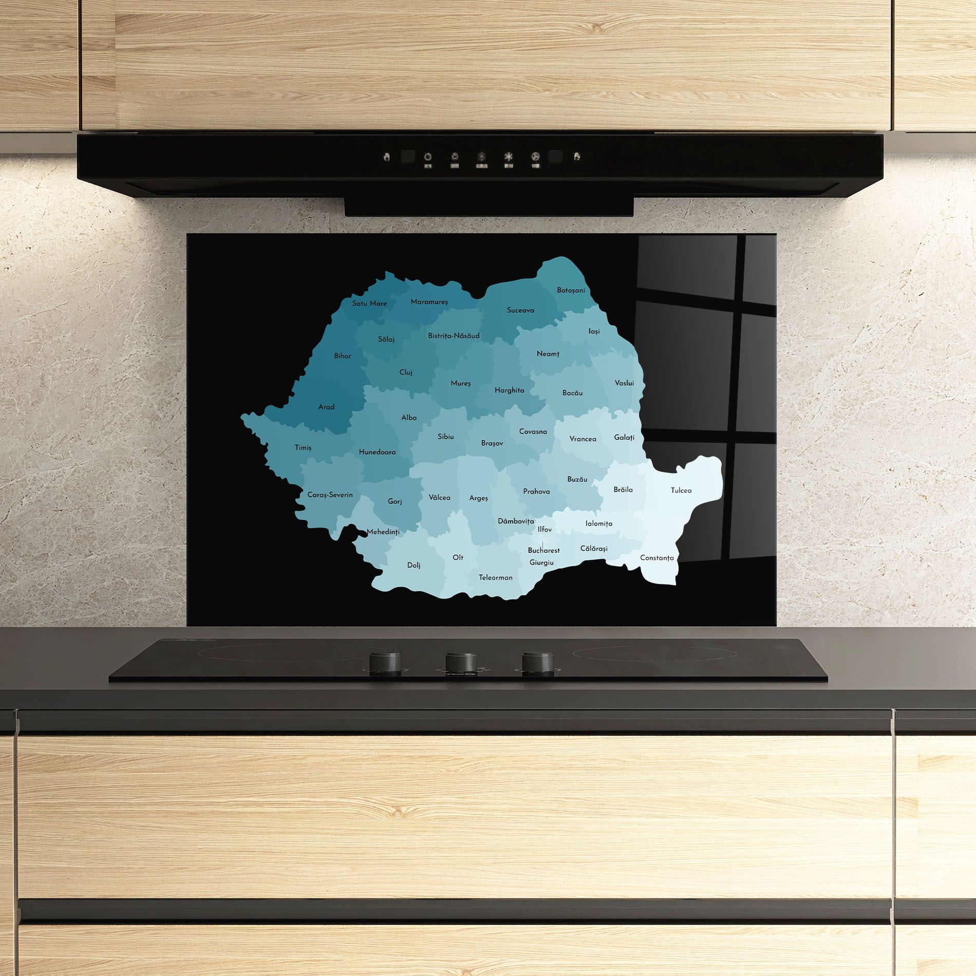 Romania Blue Map mockup 3