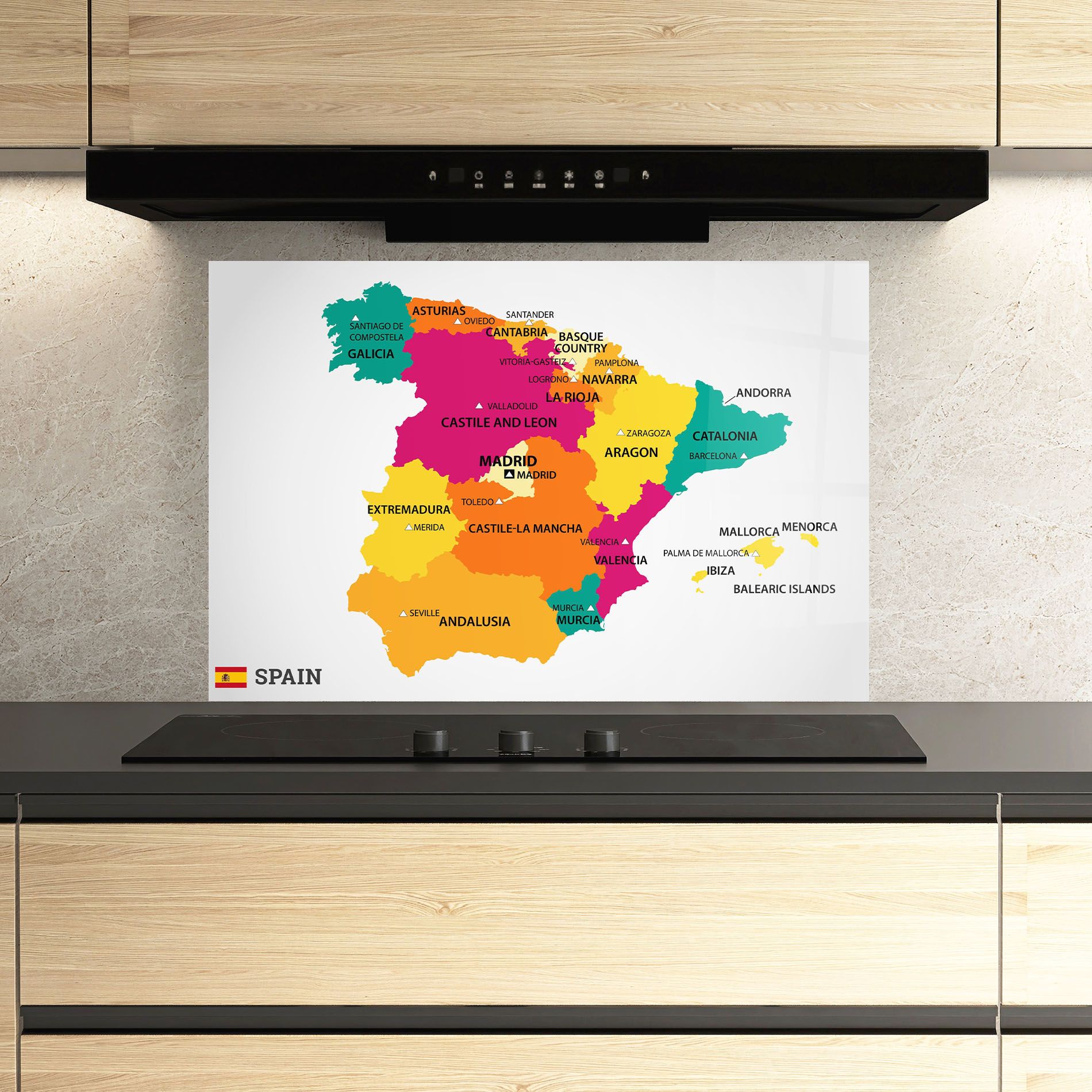 Spain Colorful Map mockup 3