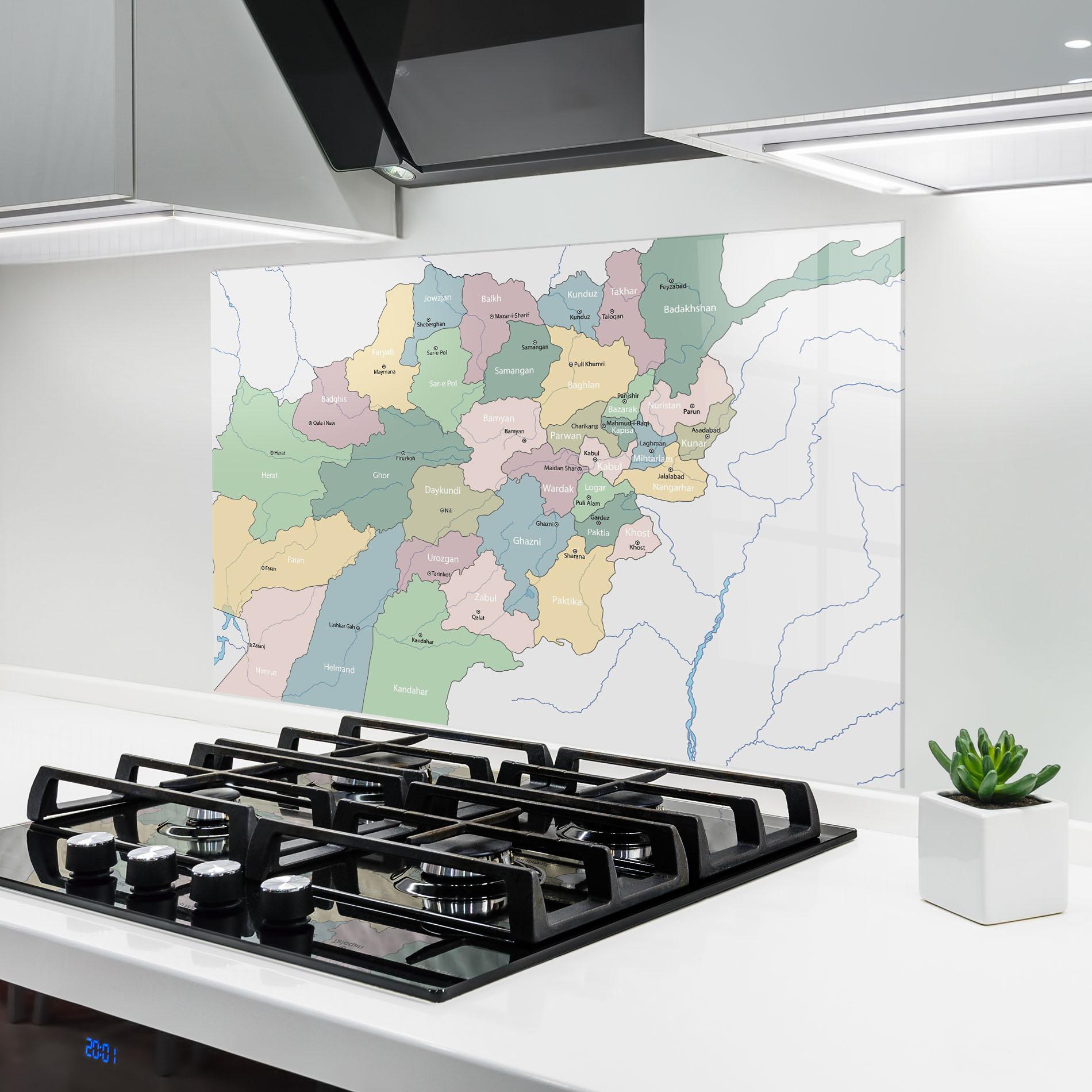 Küchenrückwand Glas Afghanistan Map mockup 6