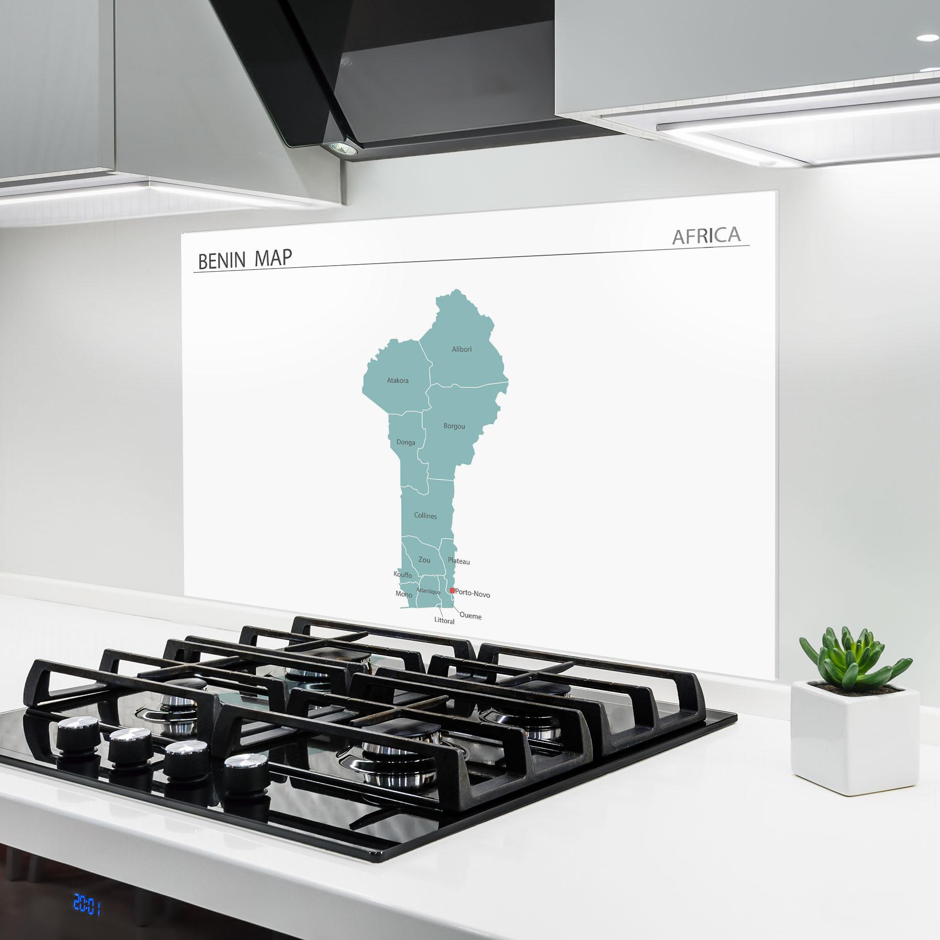 Küchenrückwand Glas Benin Map mockup 6