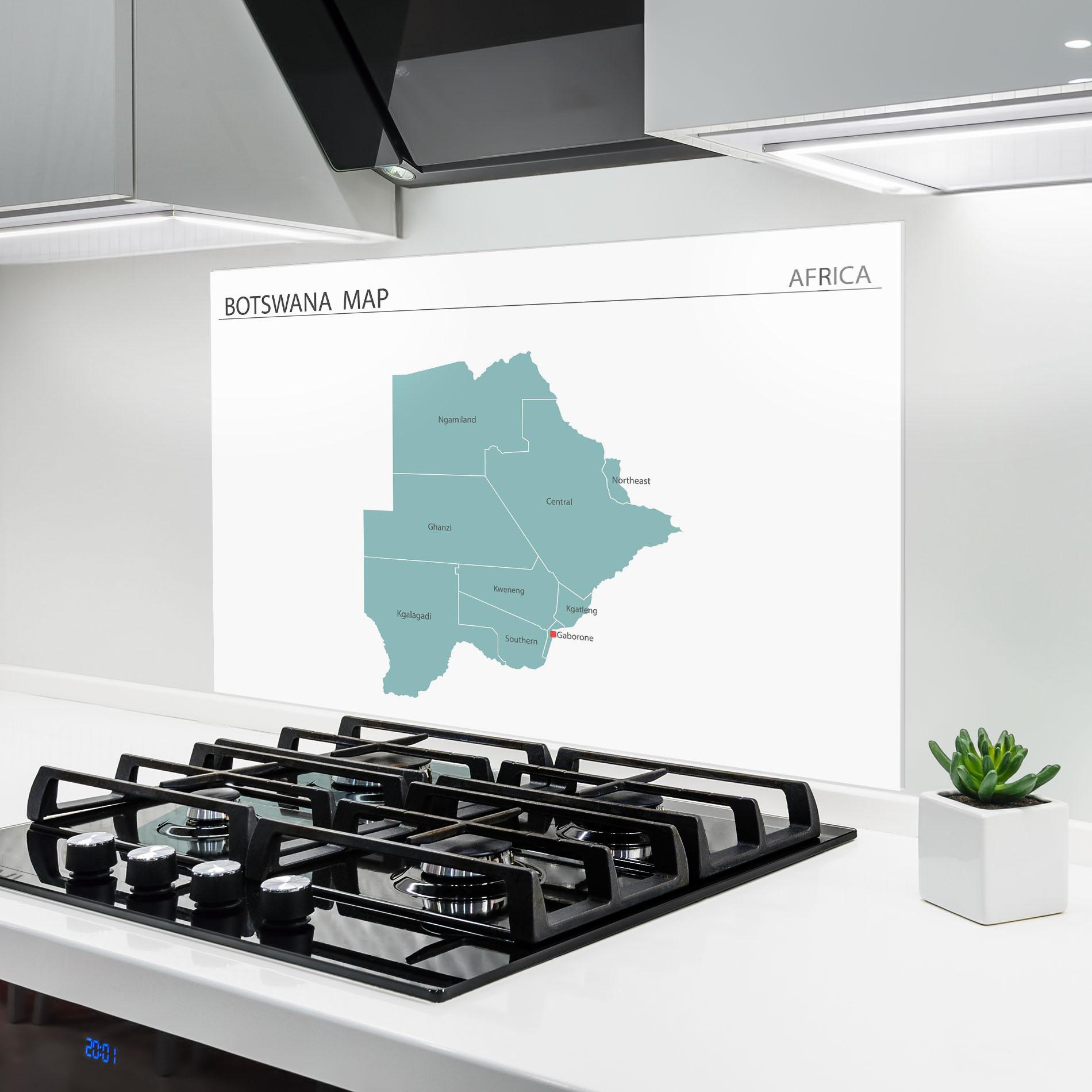 Küchenrückwand Glas Botswana Map mockup 6