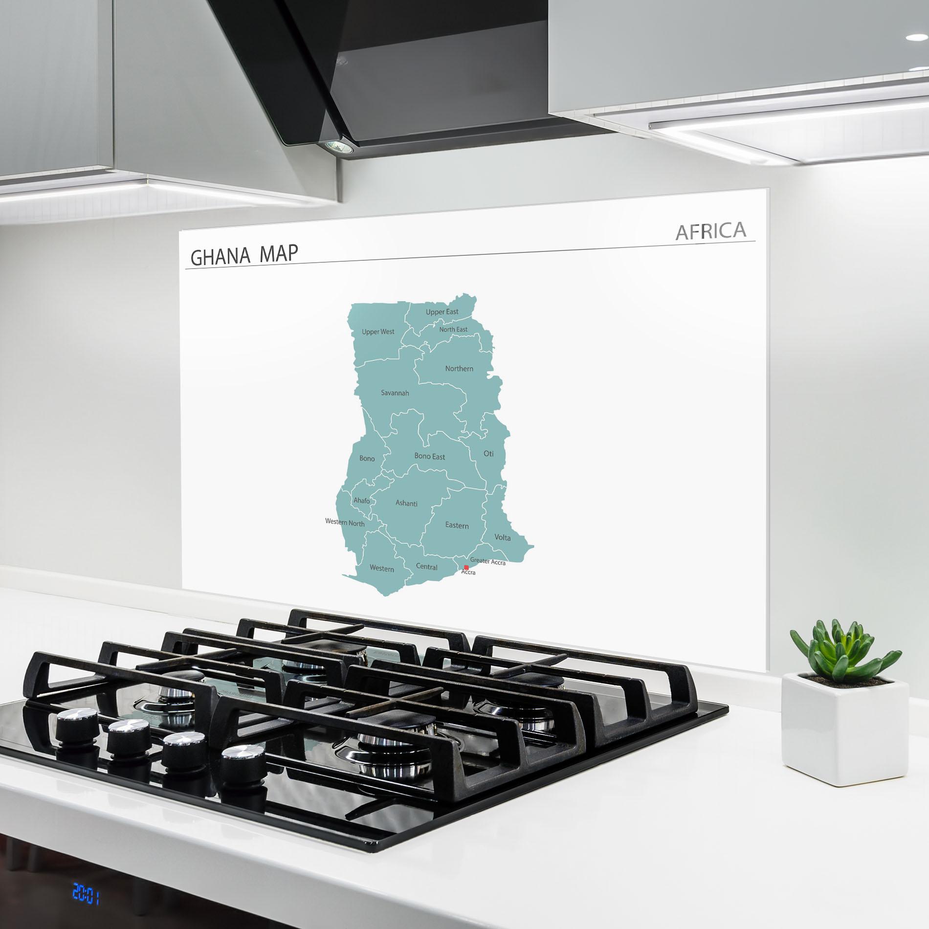 Küchenrückwand Glas Ghana Map mockup 6