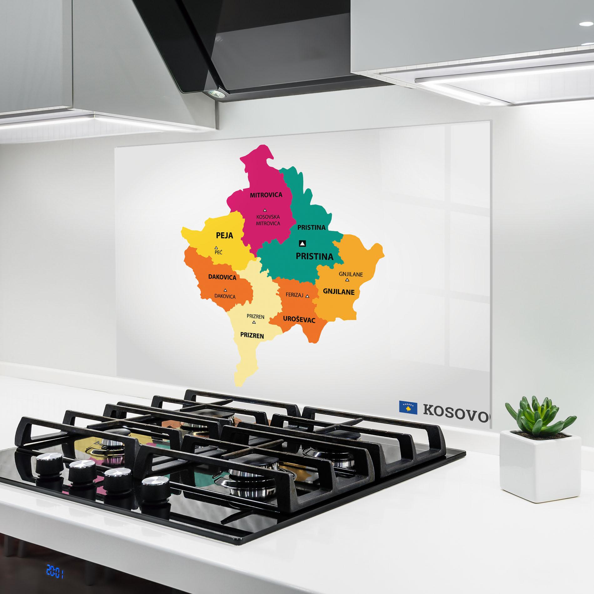Küchenrückwand Glas Kosovo Color Map mockup 6