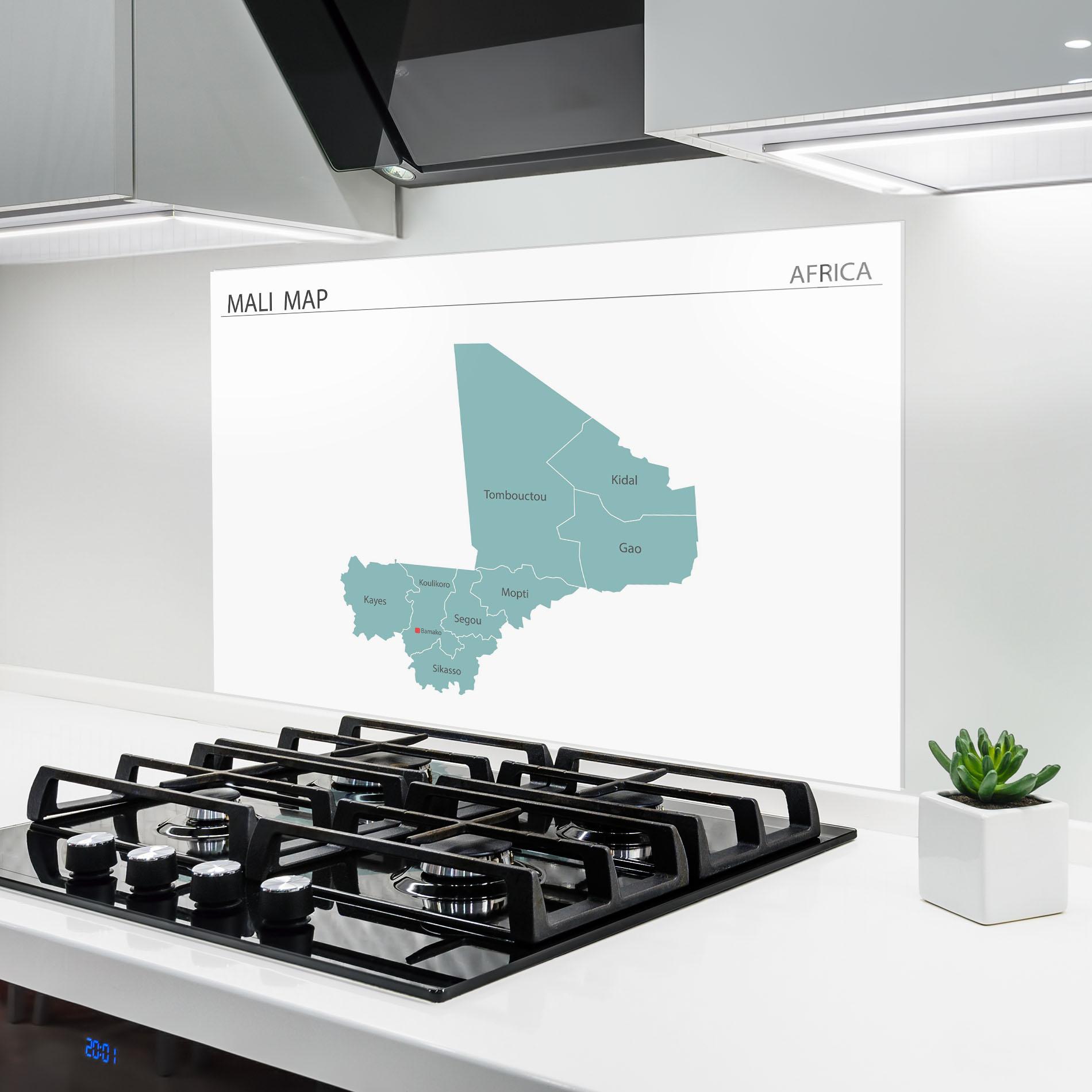 Küchenrückwand Glas Mali Map mockup 6