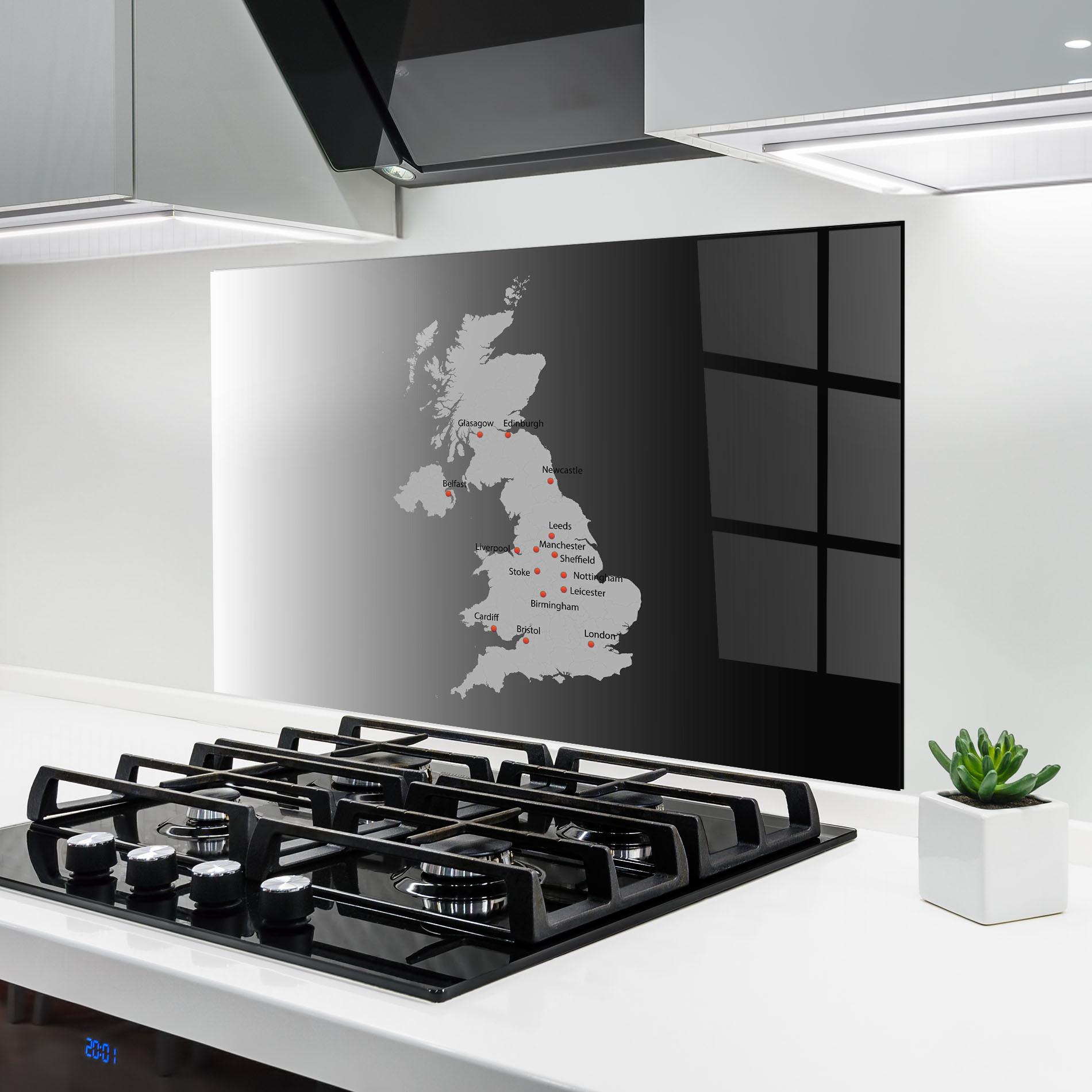 Küchenrückwand Glas Uk Map mockup 6