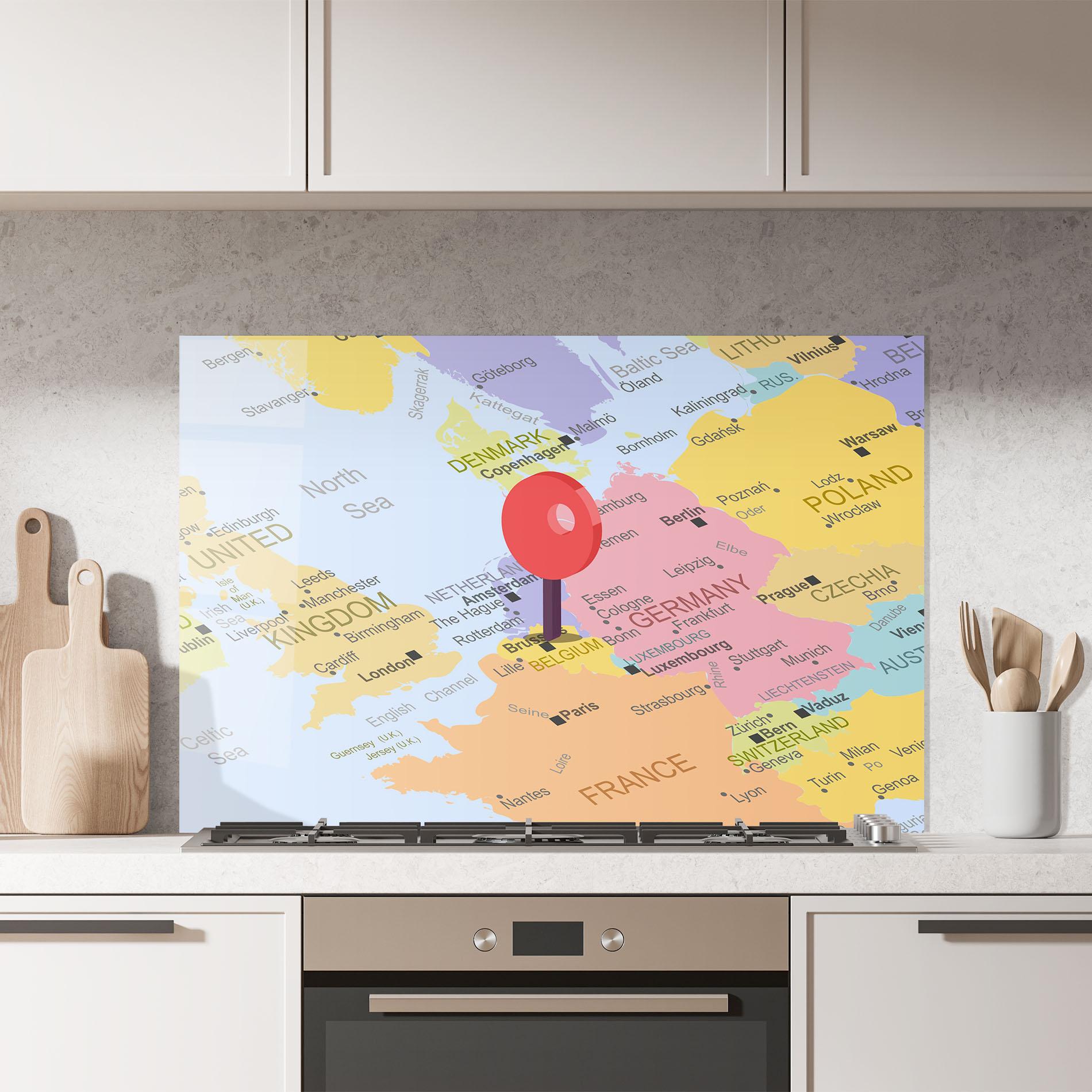 Küchenrückwand Glas Belgium Close Up mockup 7