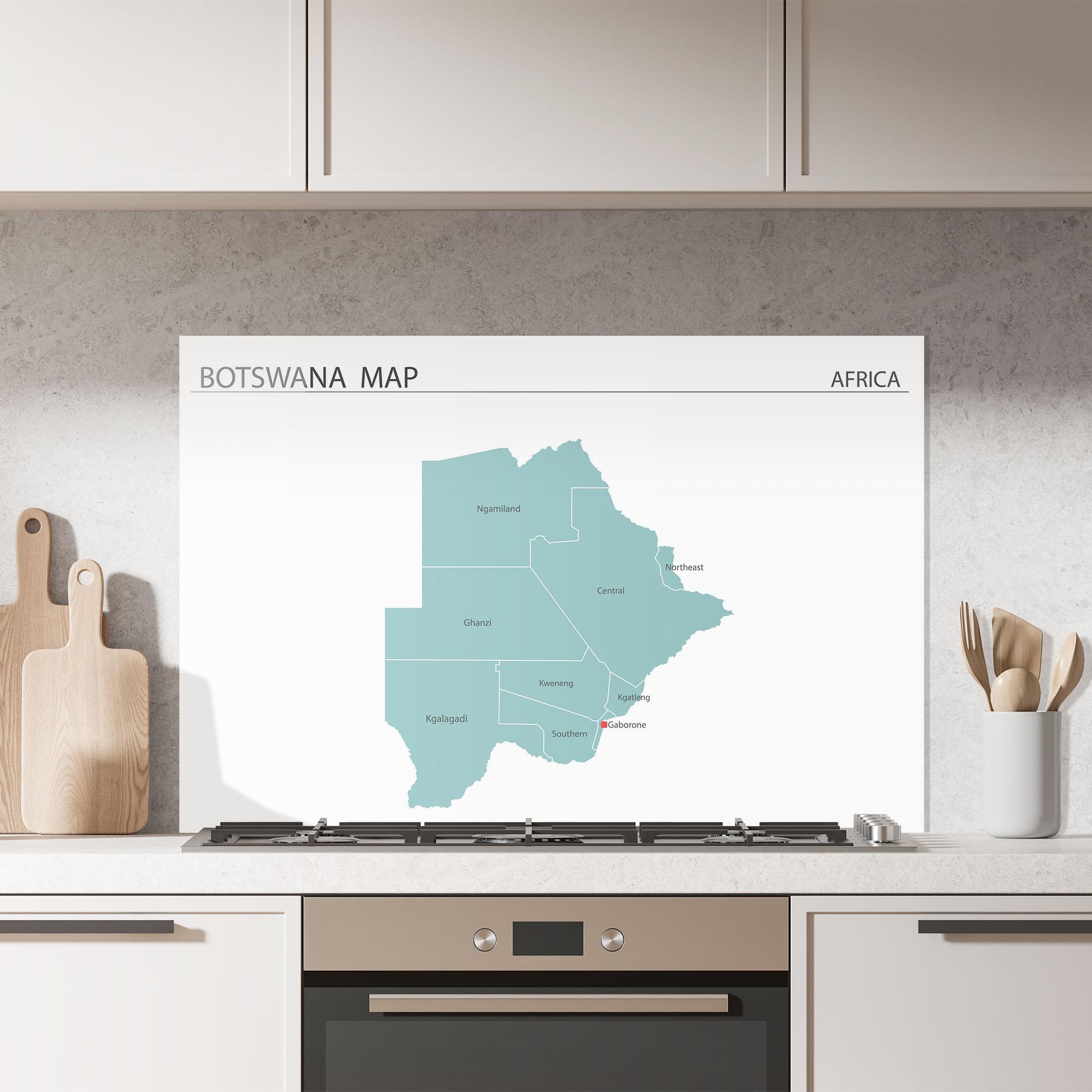 Küchenrückwand Glas Botswana Map mockup 7