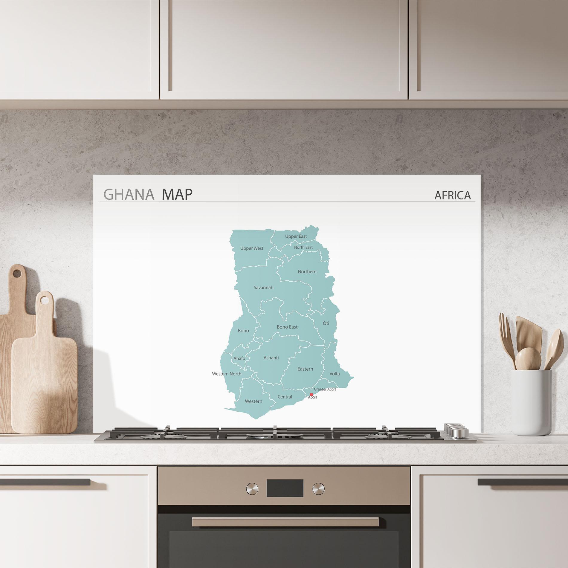 Küchenrückwand Glas Ghana Map mockup 7