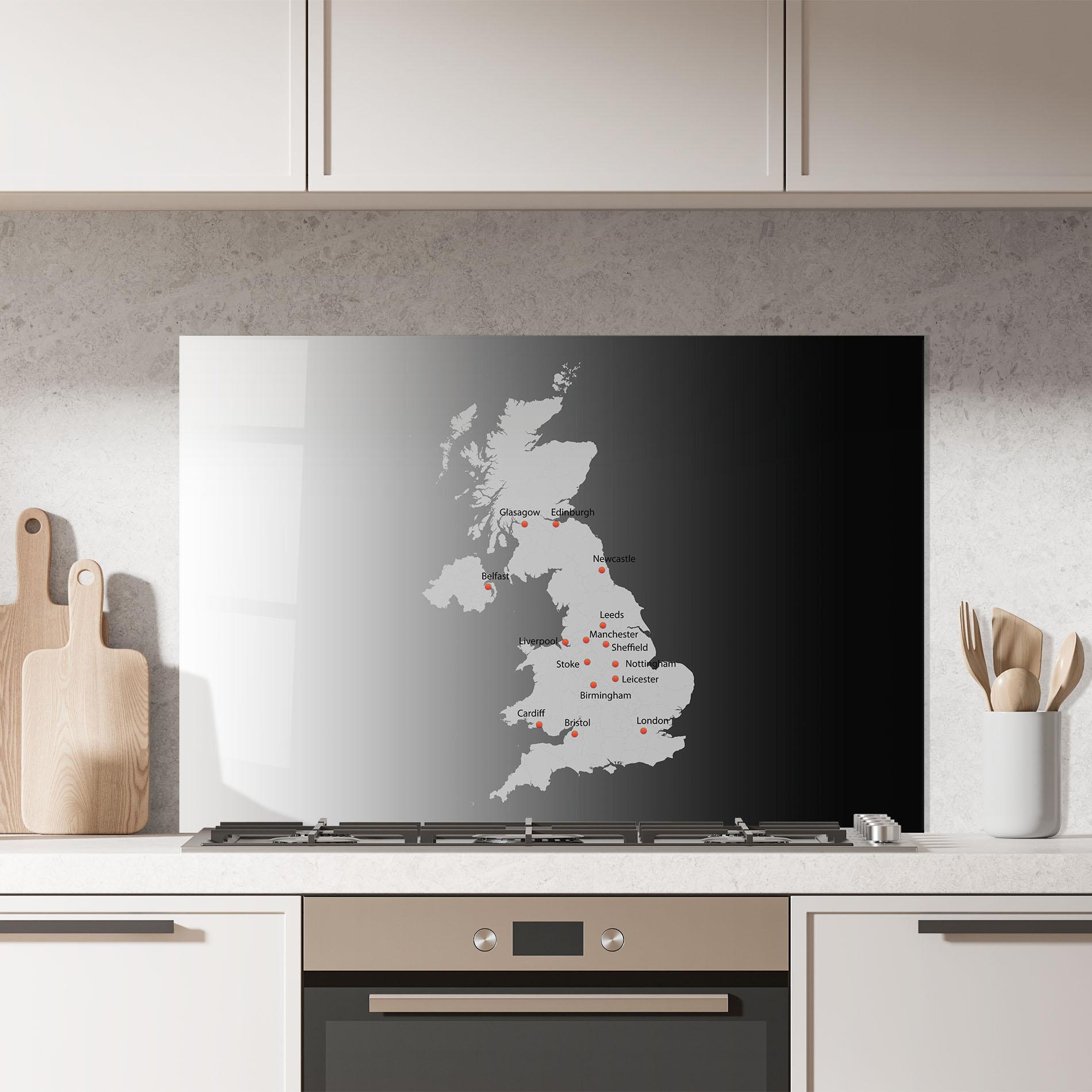 Küchenrückwand Glas Uk Map mockup 7