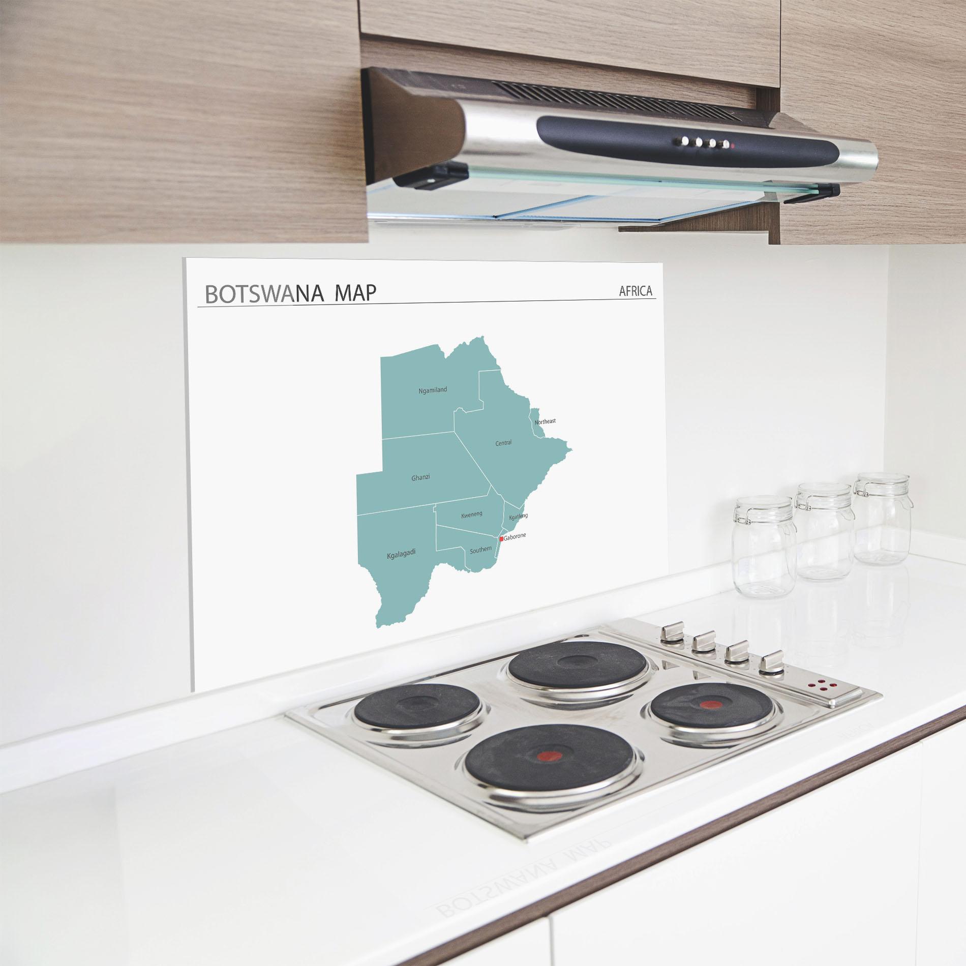 Küchenrückwand Glas Botswana Map mockup 8