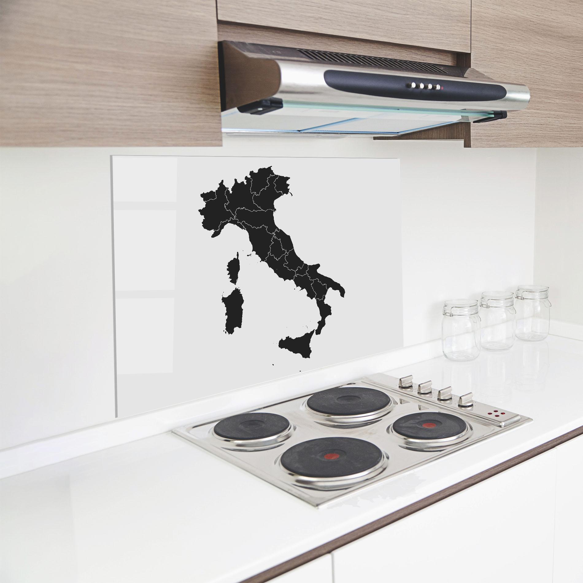 Küchenrückwand Glas Italy Grey Map mockup 8