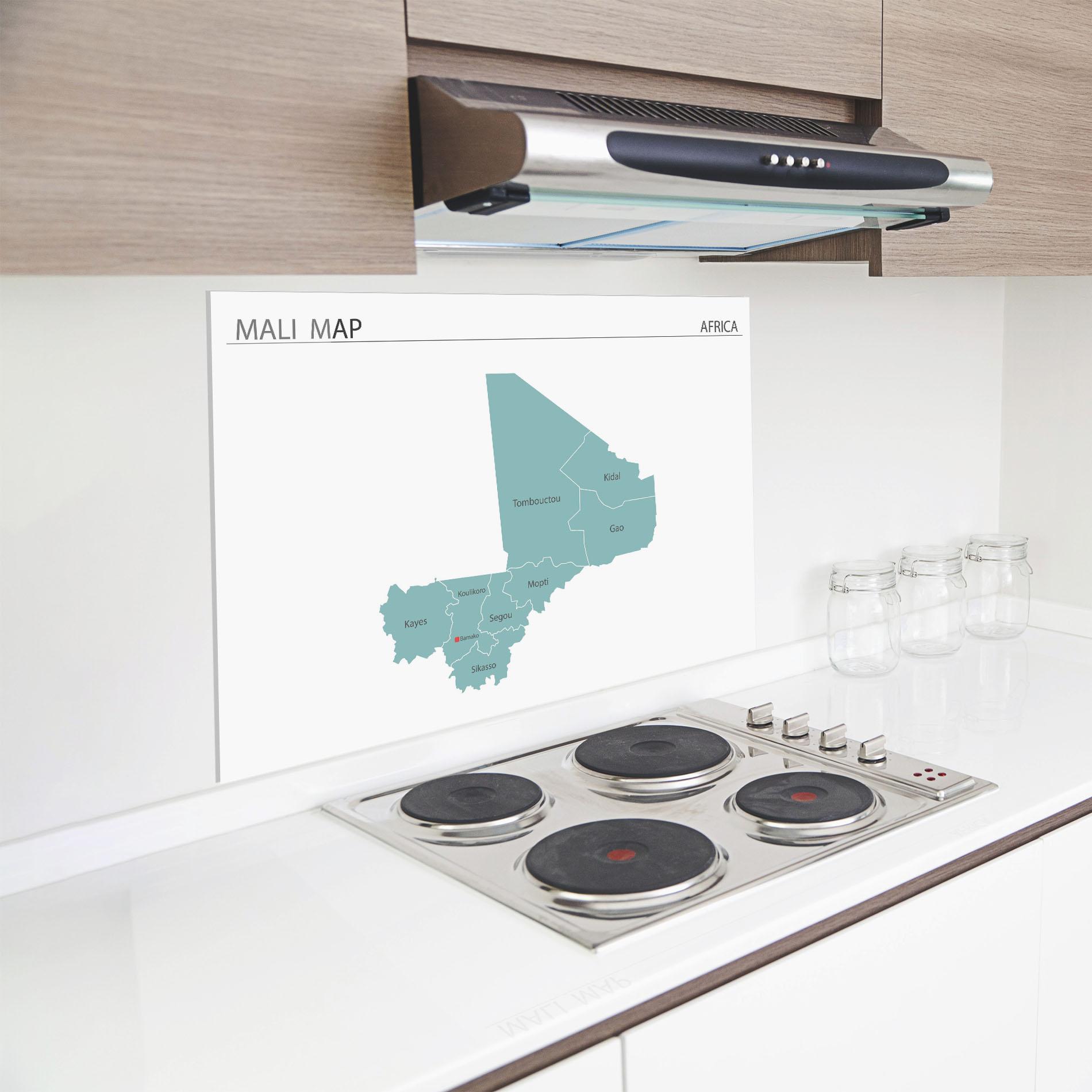 Küchenrückwand Glas Mali Map mockup 8