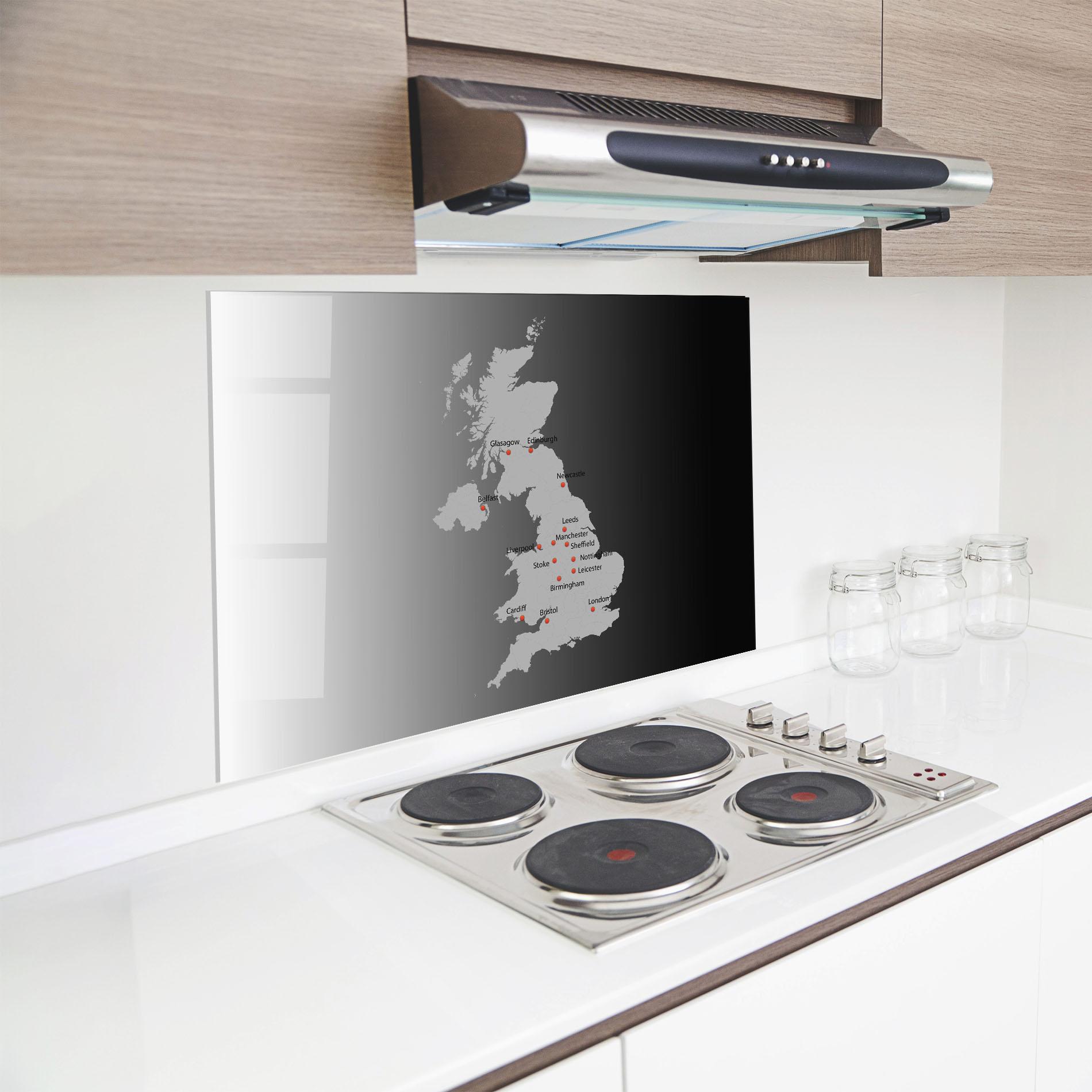 Küchenrückwand Glas Uk Map mockup 8
