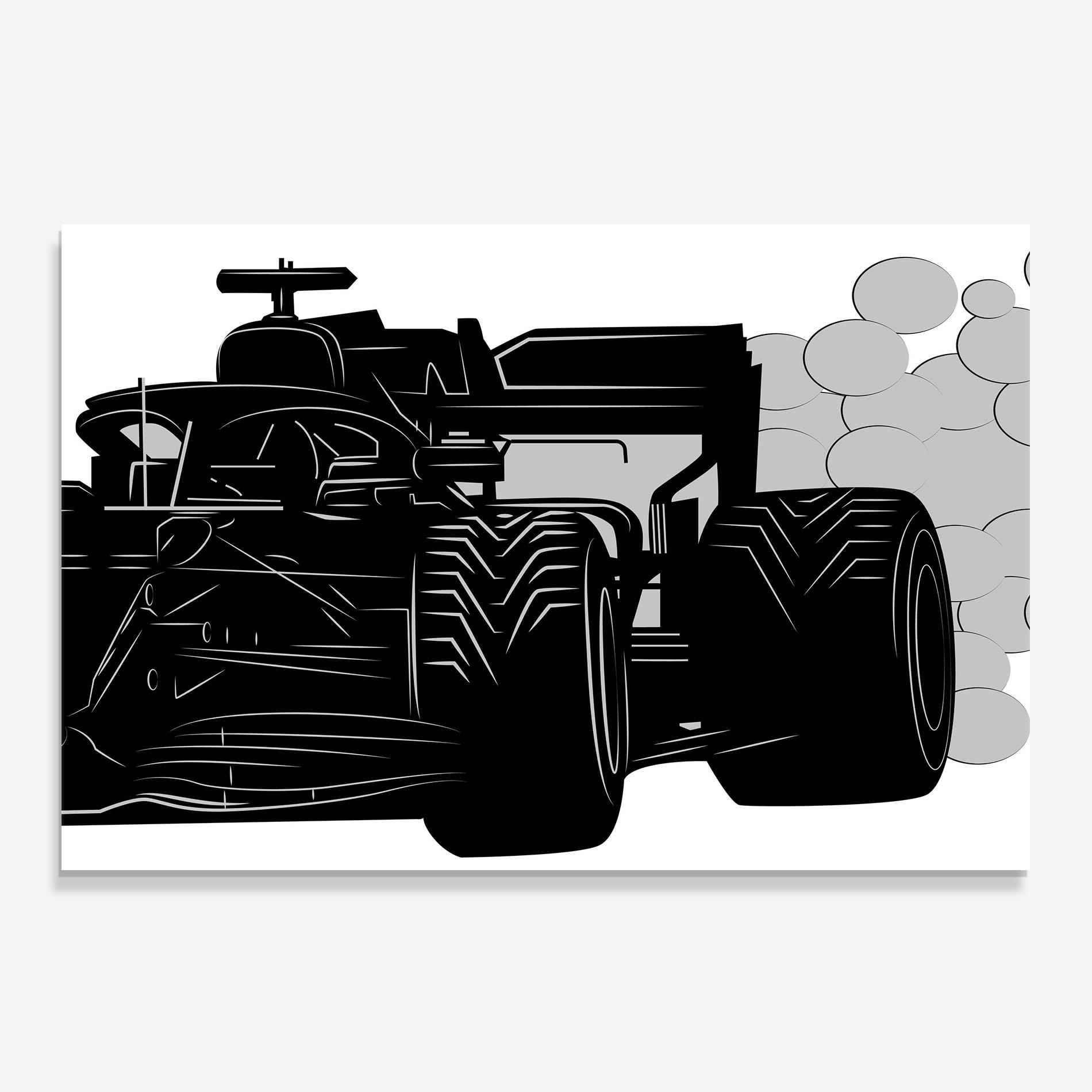 Küchenrückwand Glas Car F1 Smoke mockup 0
