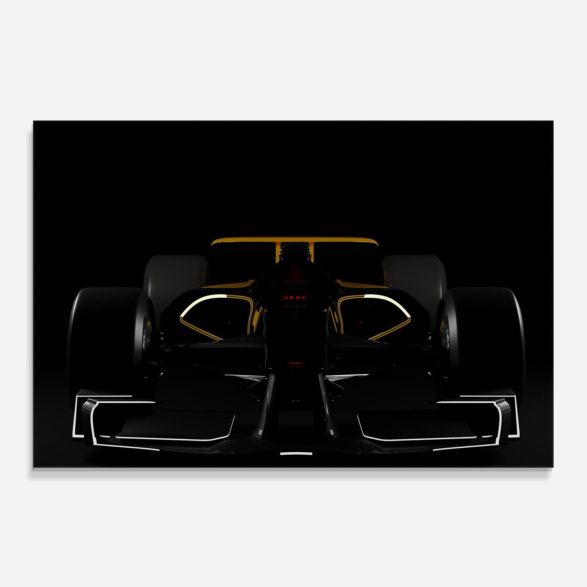 Küchenrückwand Glas Dark F1 Car mockup 0