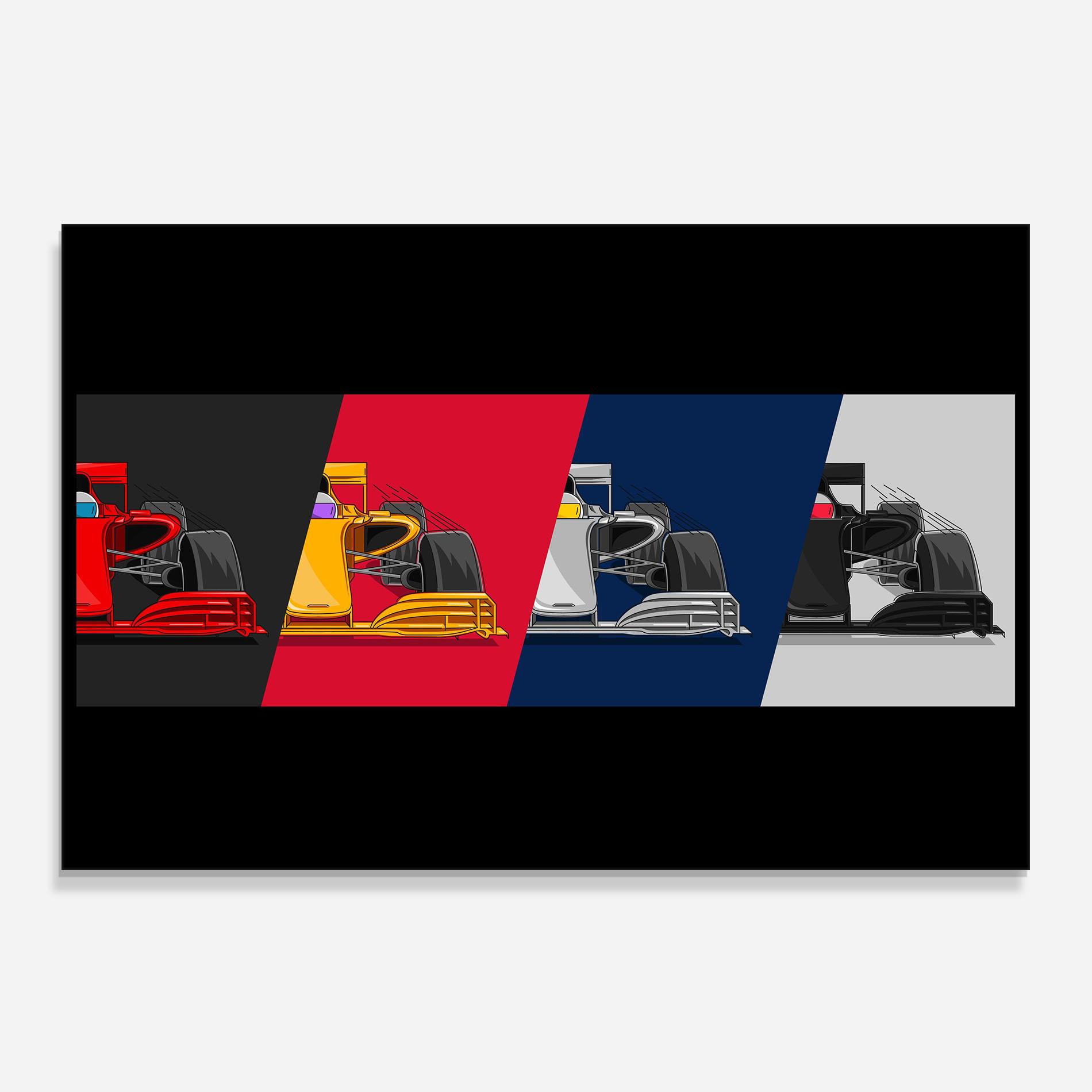 Küchenrückwand Glas F1 Cars mockup 0