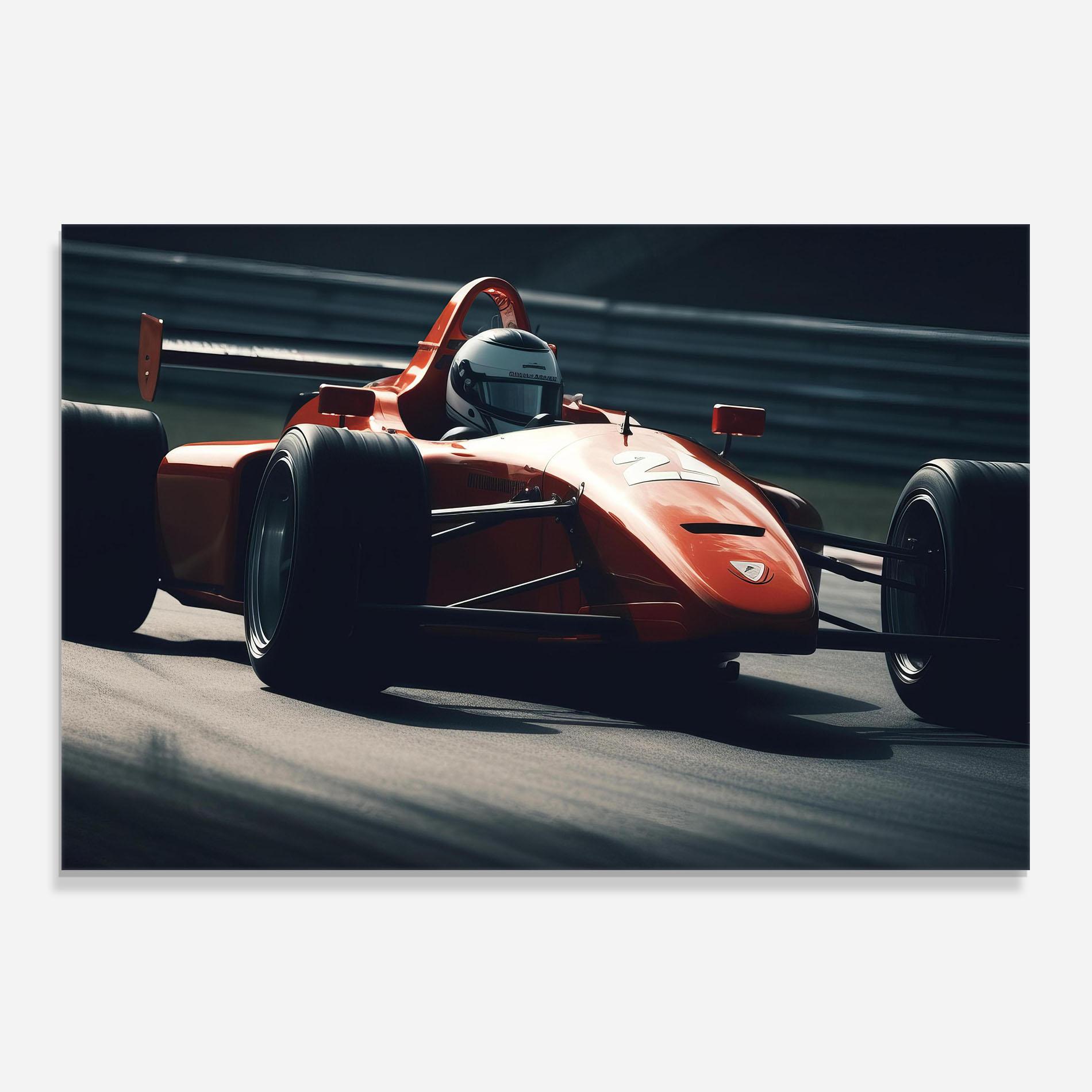 Küchenrückwand Glas Orange Car F1 mockup 0