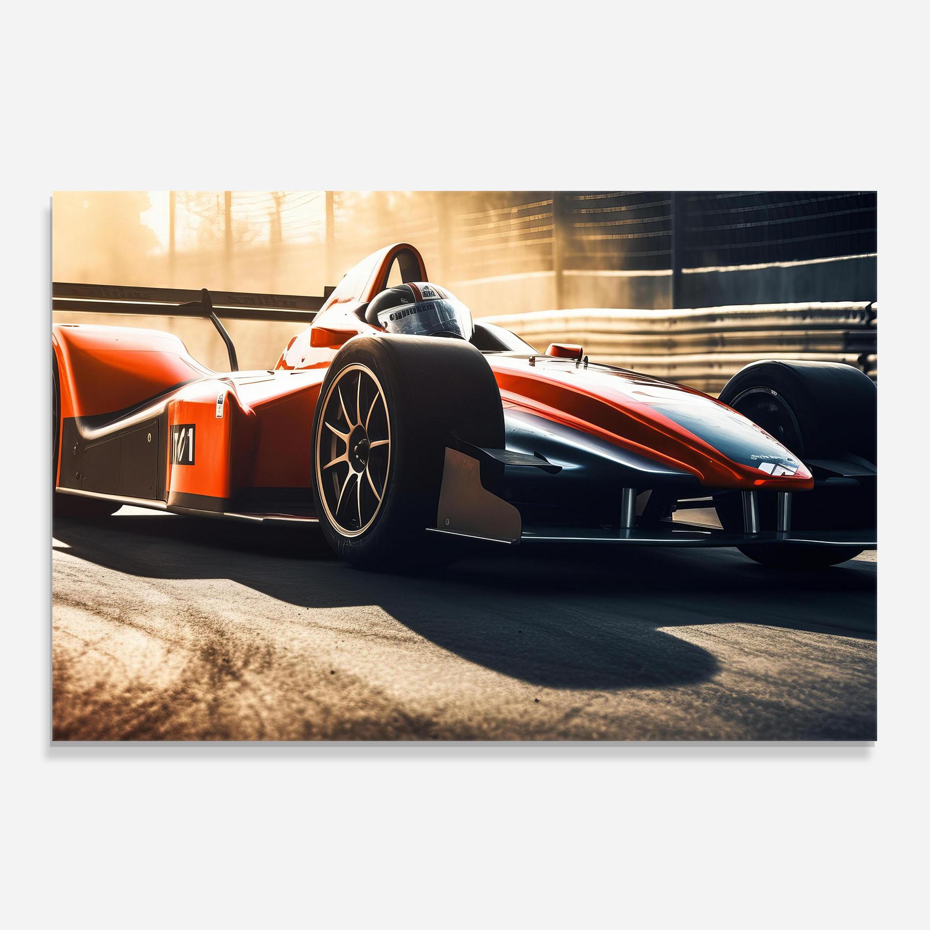 Küchenrückwand Glas Orange Sport F1 mockup 0
