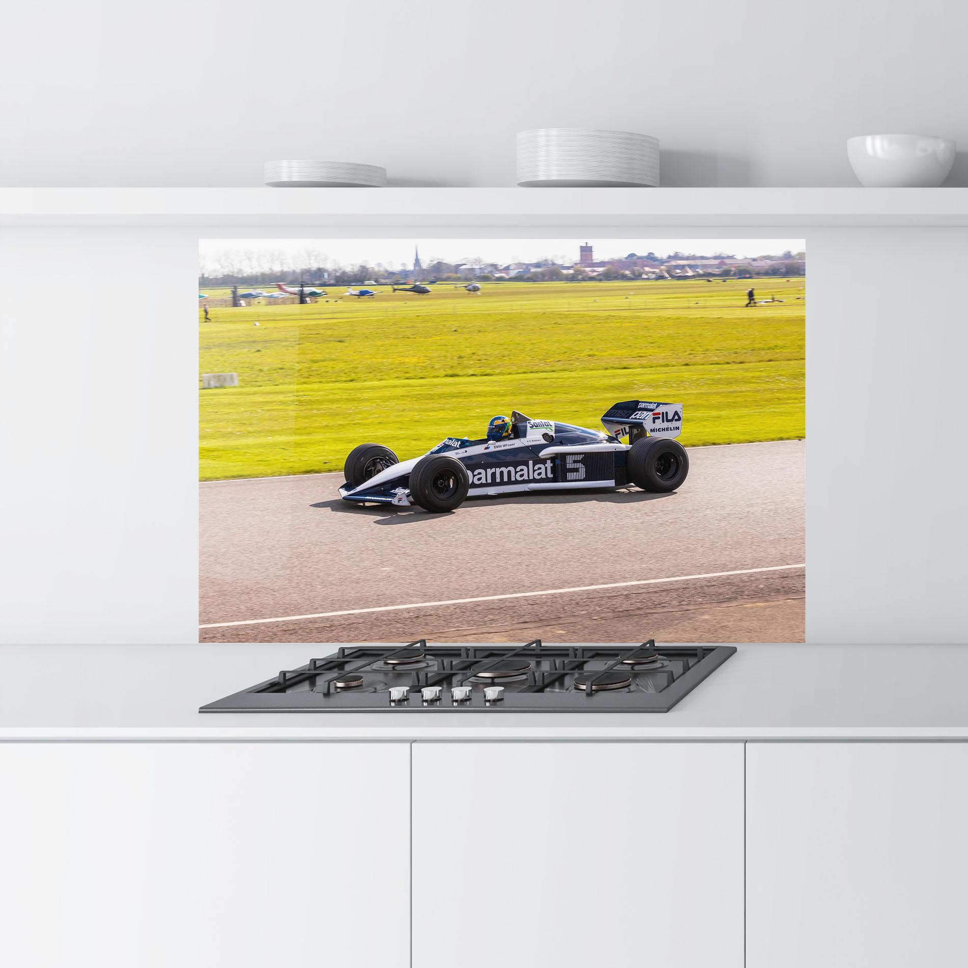 Küchenrückwand Glas Black F1 Car mockup 9