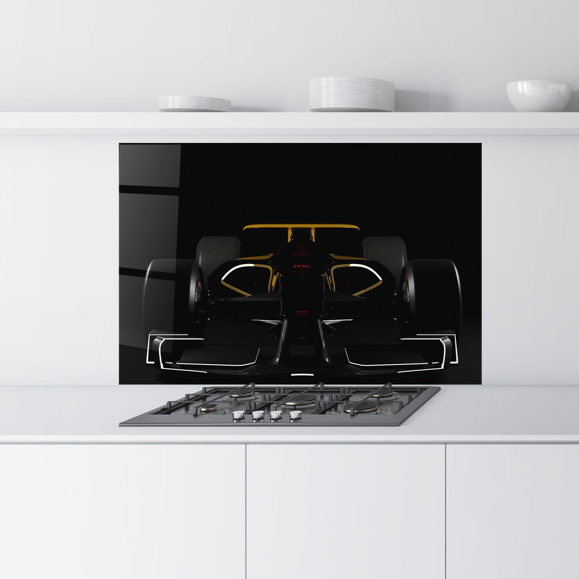 Küchenrückwand Glas Dark F1 Car mockup 9