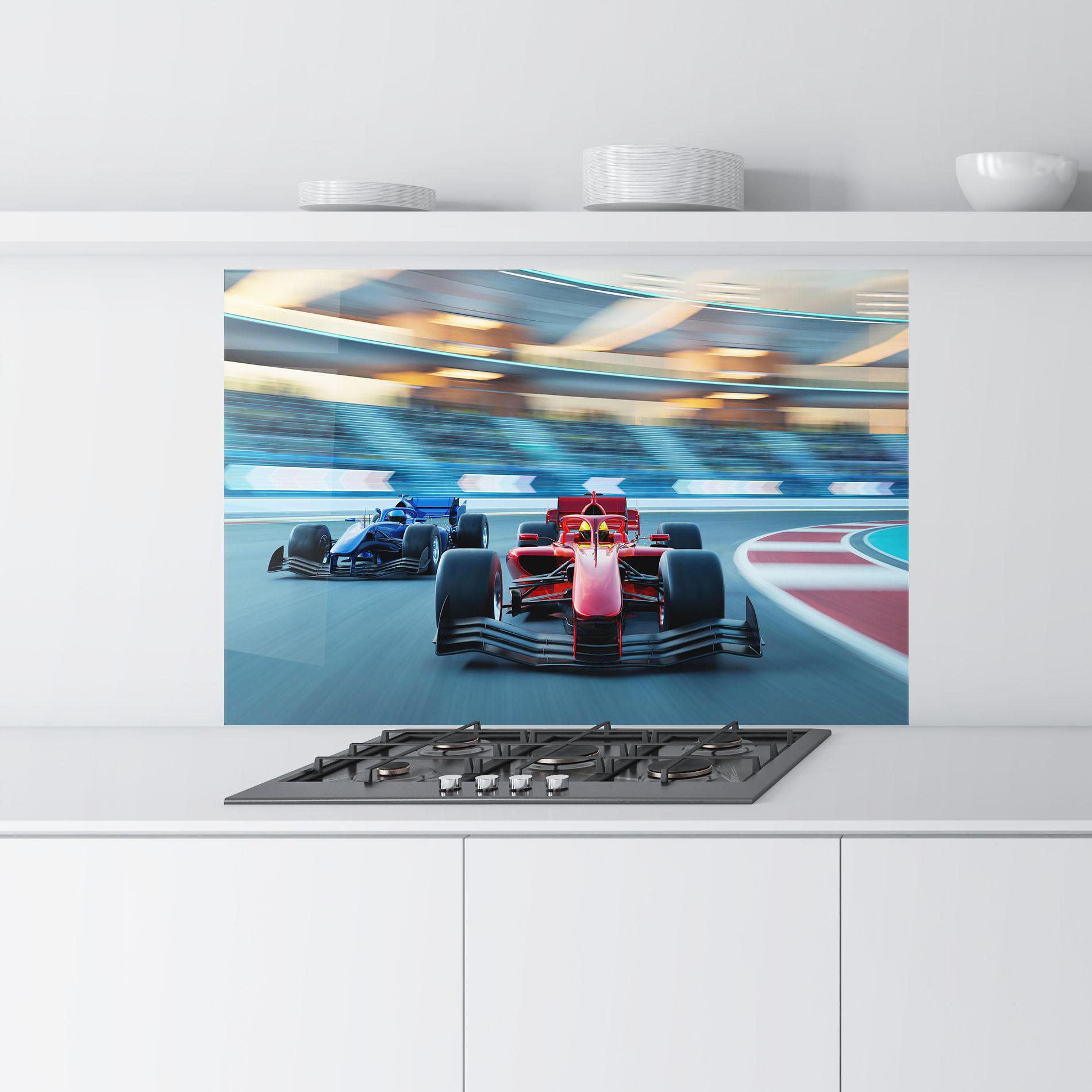 Küchenrückwand Glas F1 Racing mockup 9