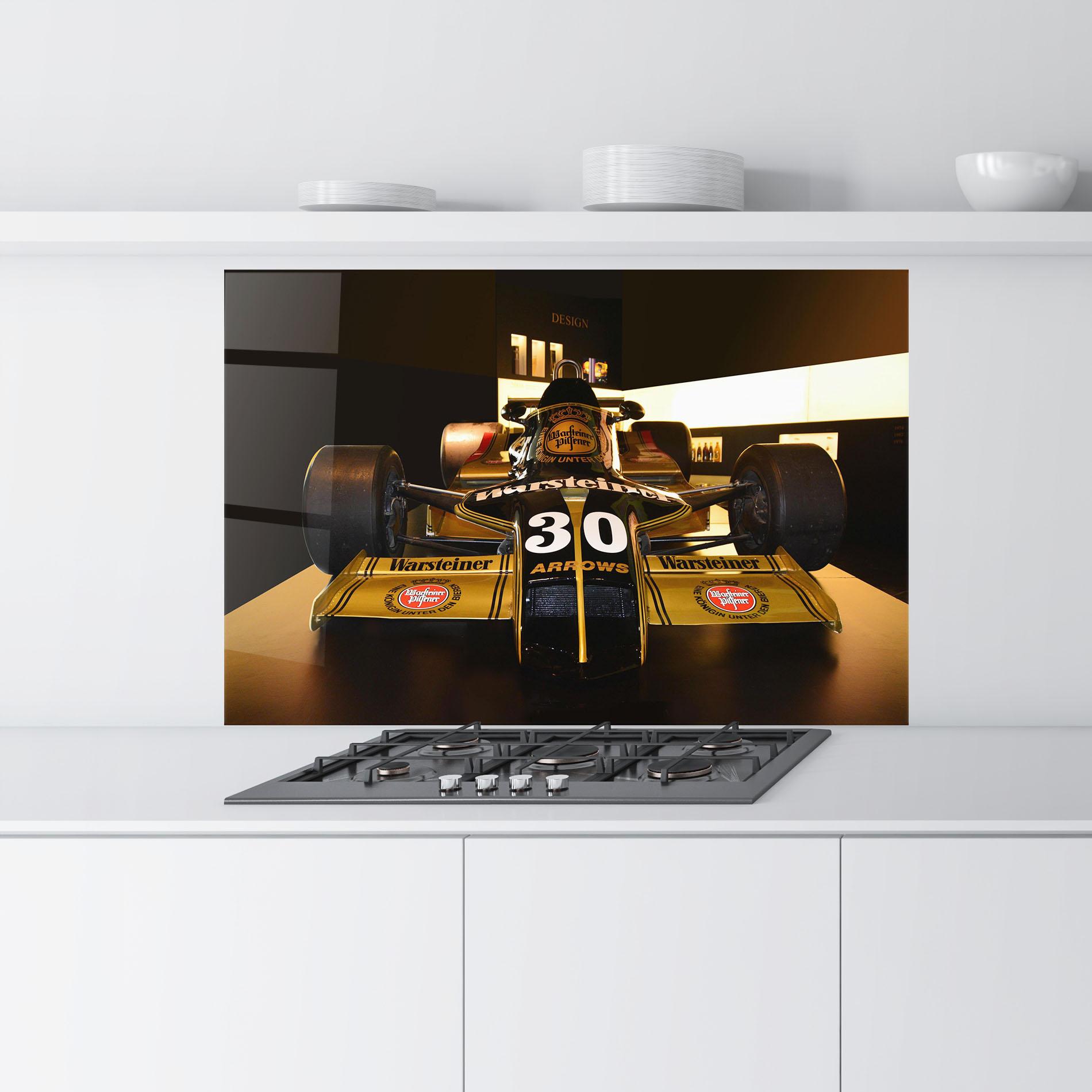 Küchenrückwand Glas Formula 1 Car Color mockup 9