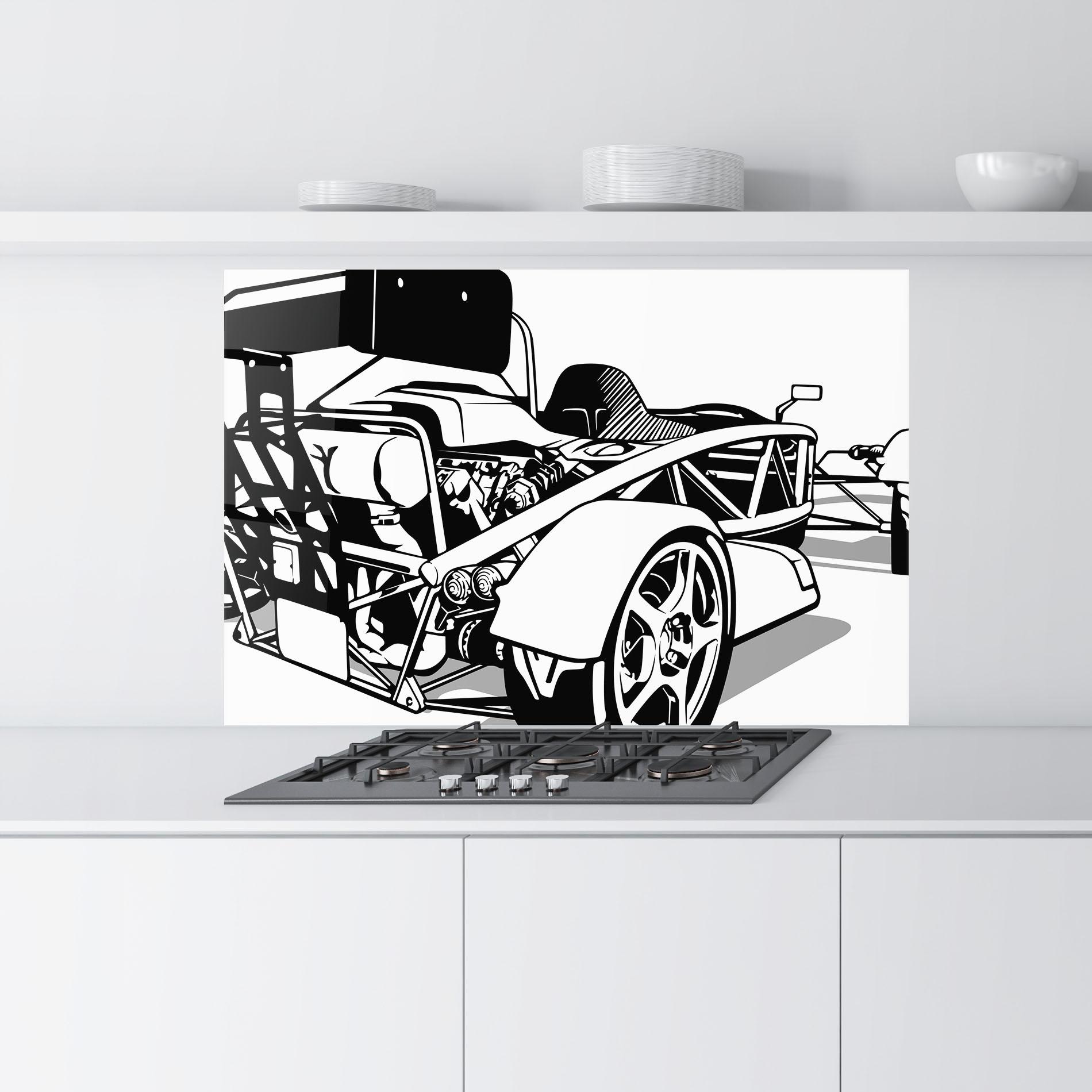 Küchenrückwand Glas Race Line F1 mockup 9