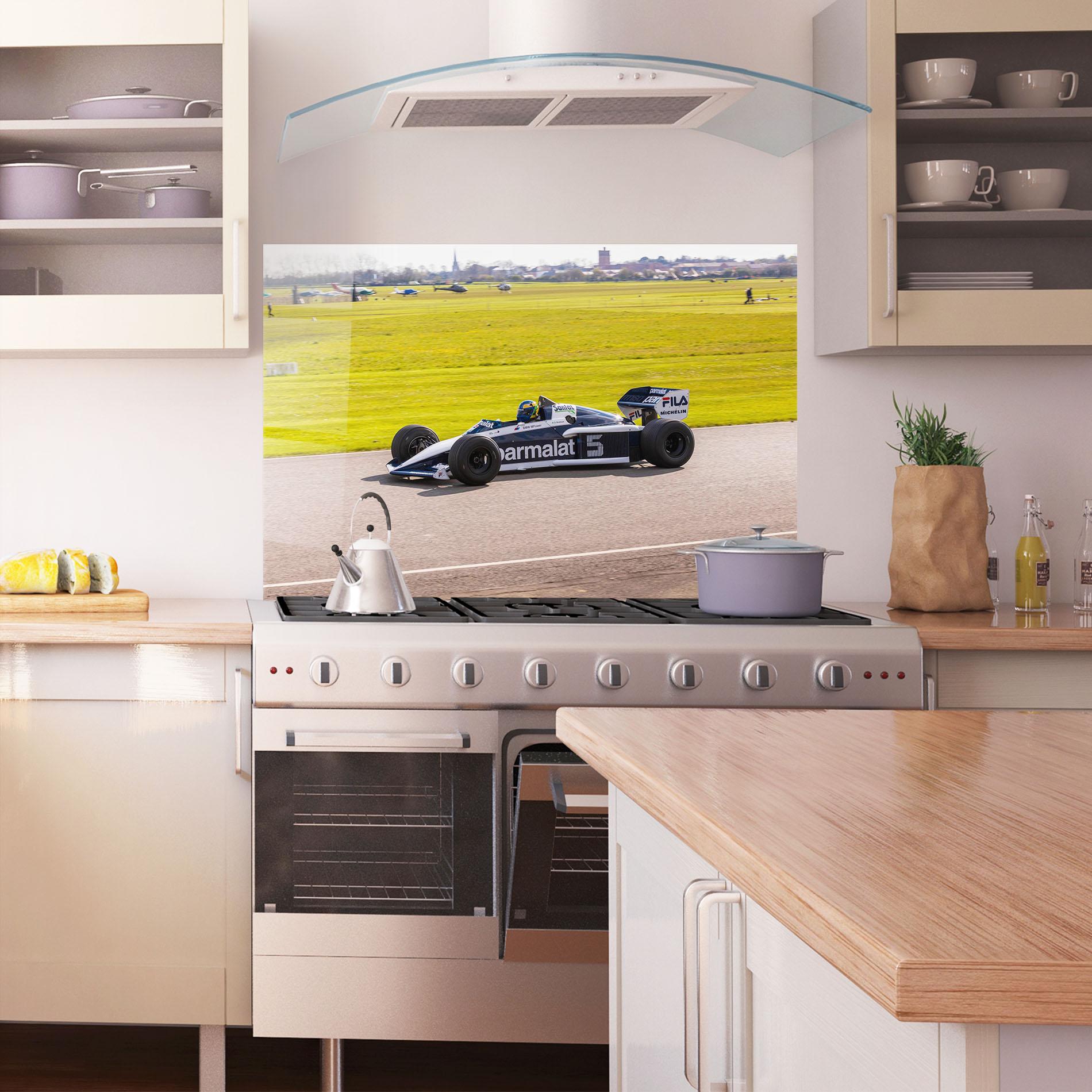 Küchenrückwand Glas Black F1 Car mockup 1