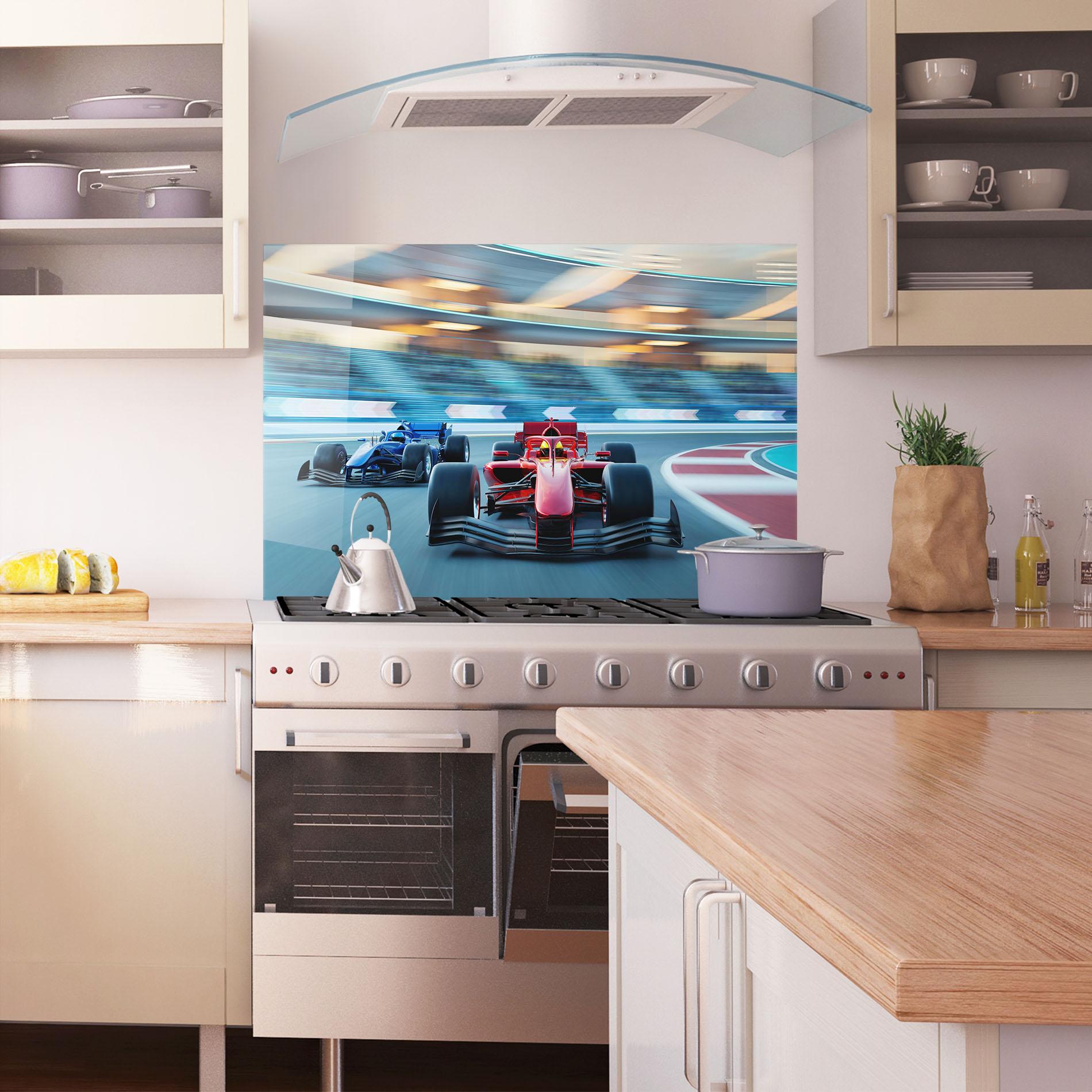 Küchenrückwand Glas F1 Racing mockup 1