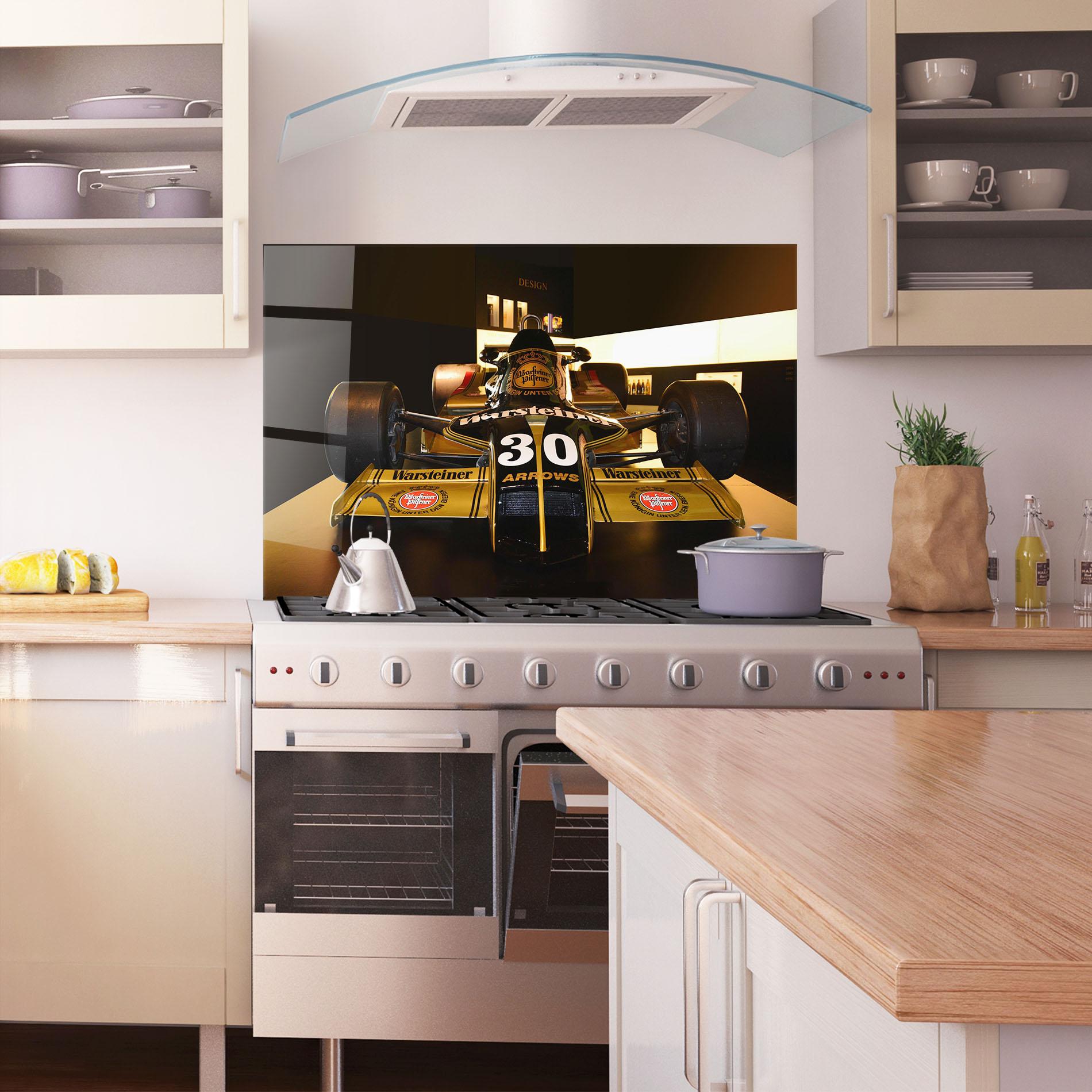 Küchenrückwand Glas Formula 1 Car Color mockup 1