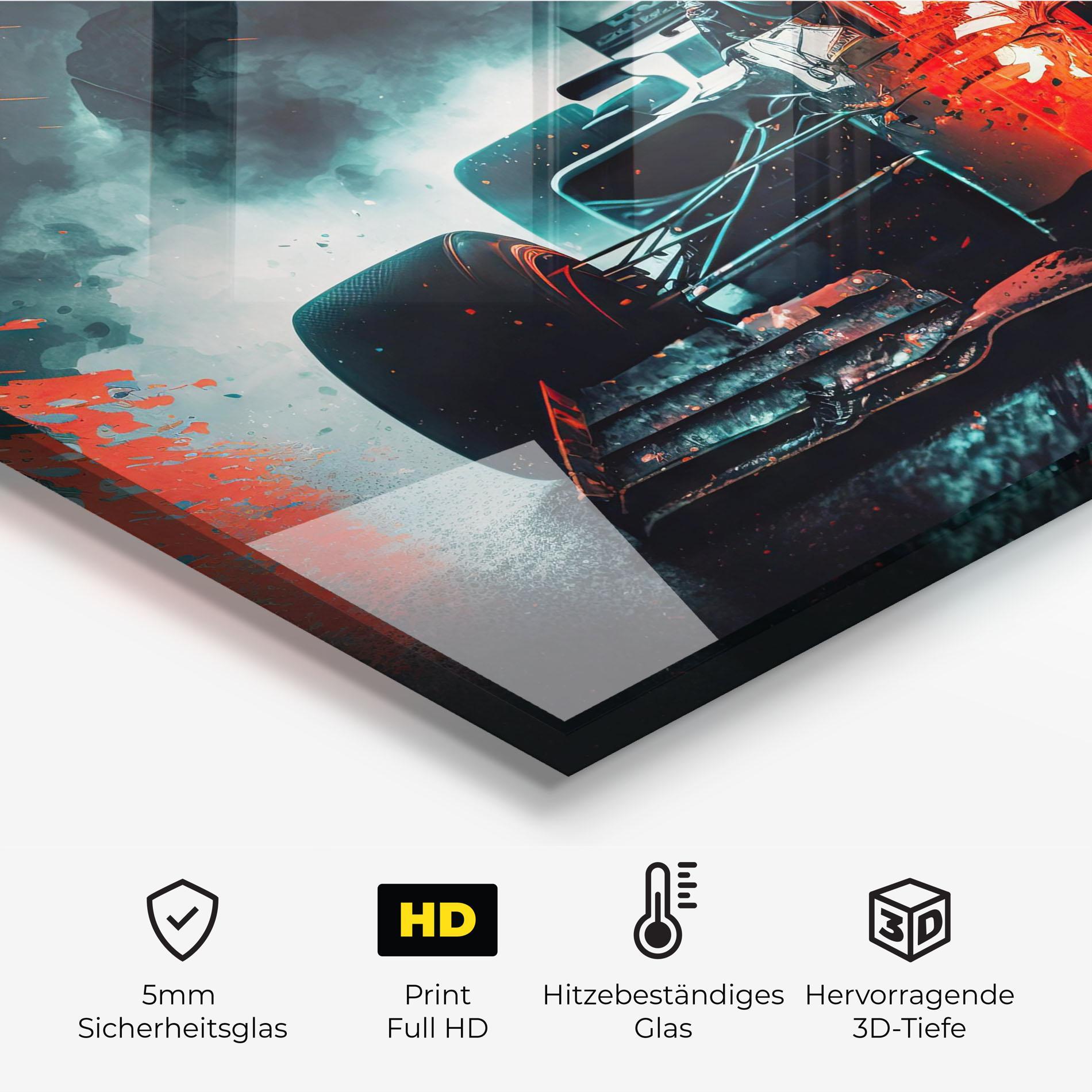 Küchenrückwand Glas Blue Red F1 mockup 2