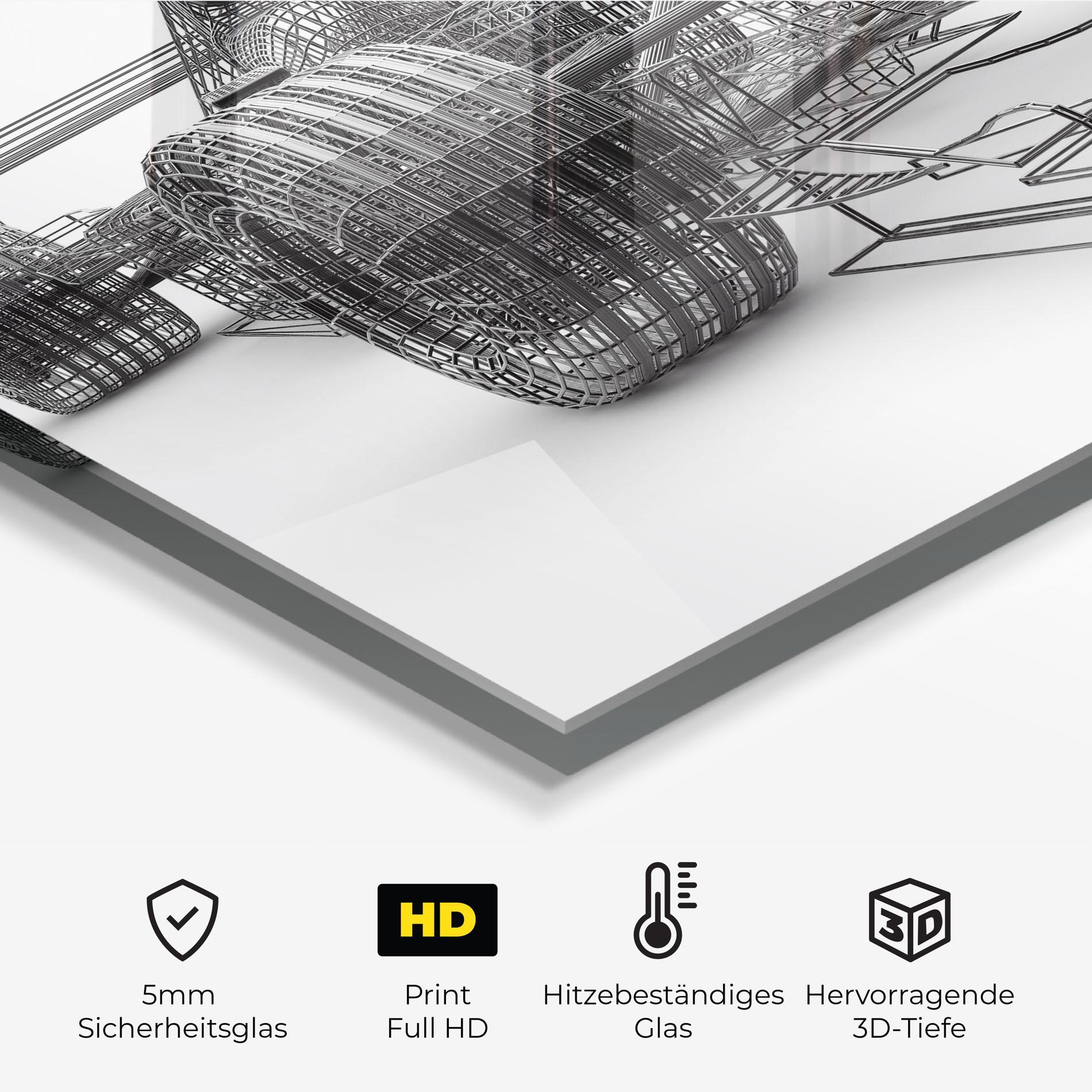 Küchenrückwand Glas Wireframe F1 Car mockup 2