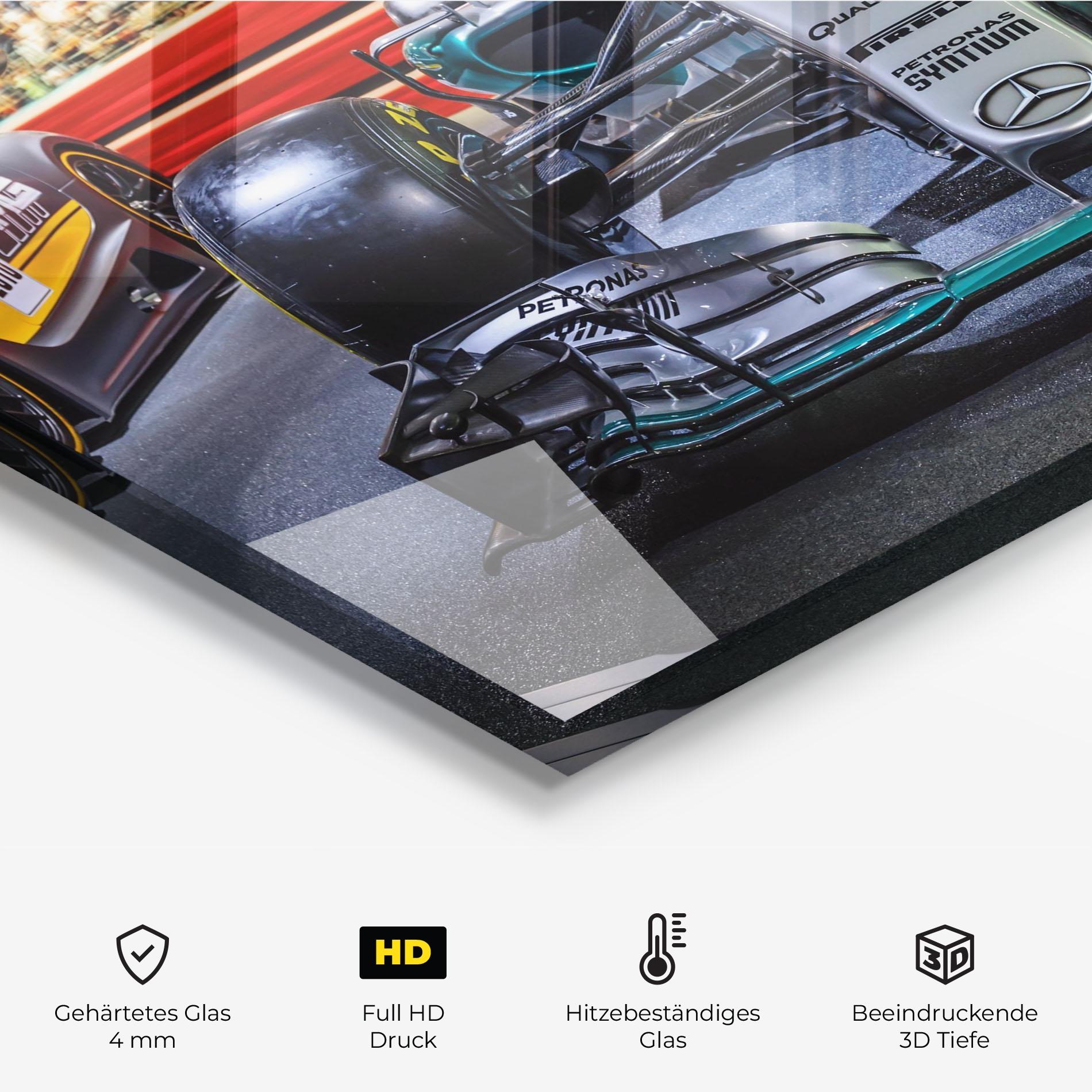 Küchenrückwand Glas Black Green F1 mockup 2