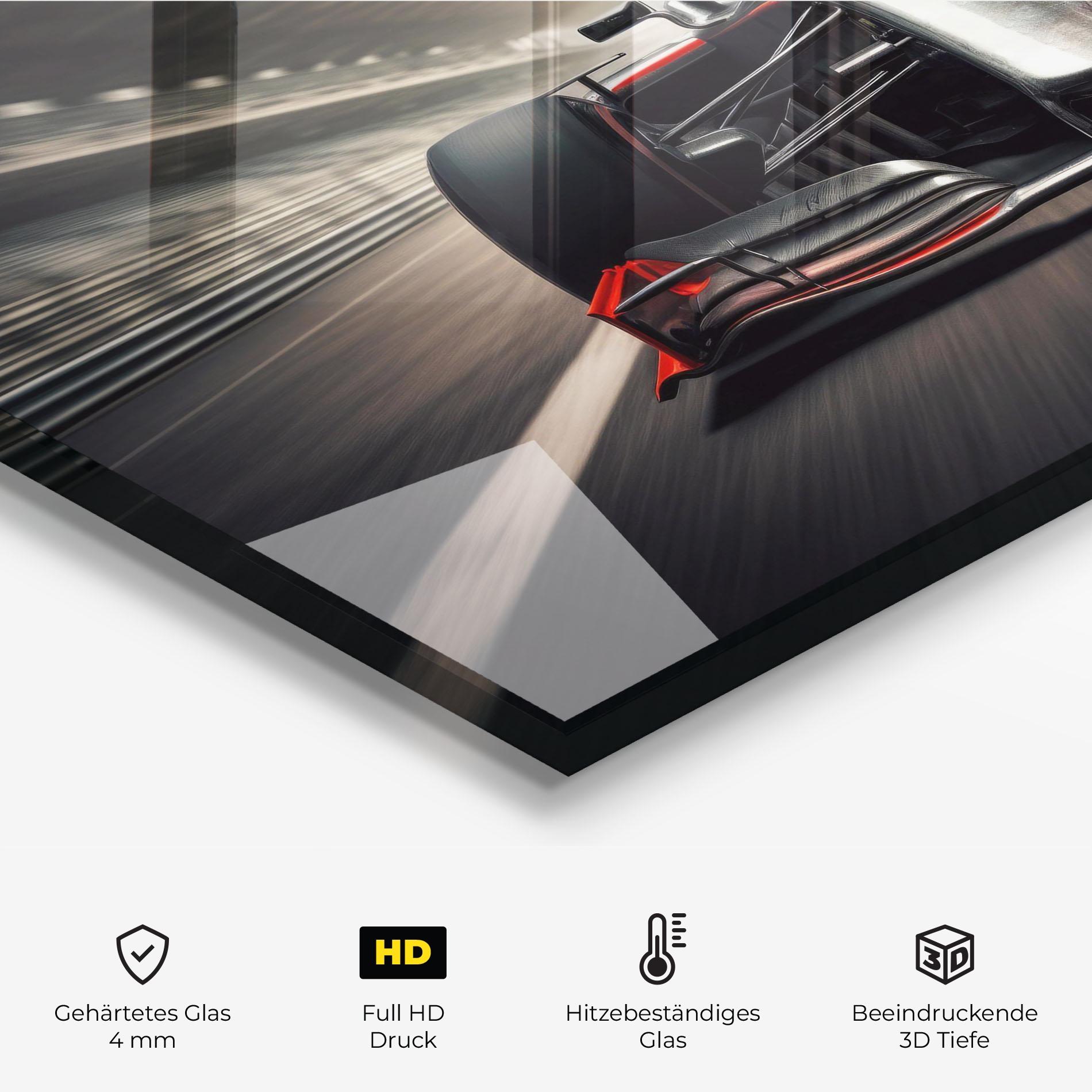 Küchenrückwand Glas Black Red F1 mockup 2