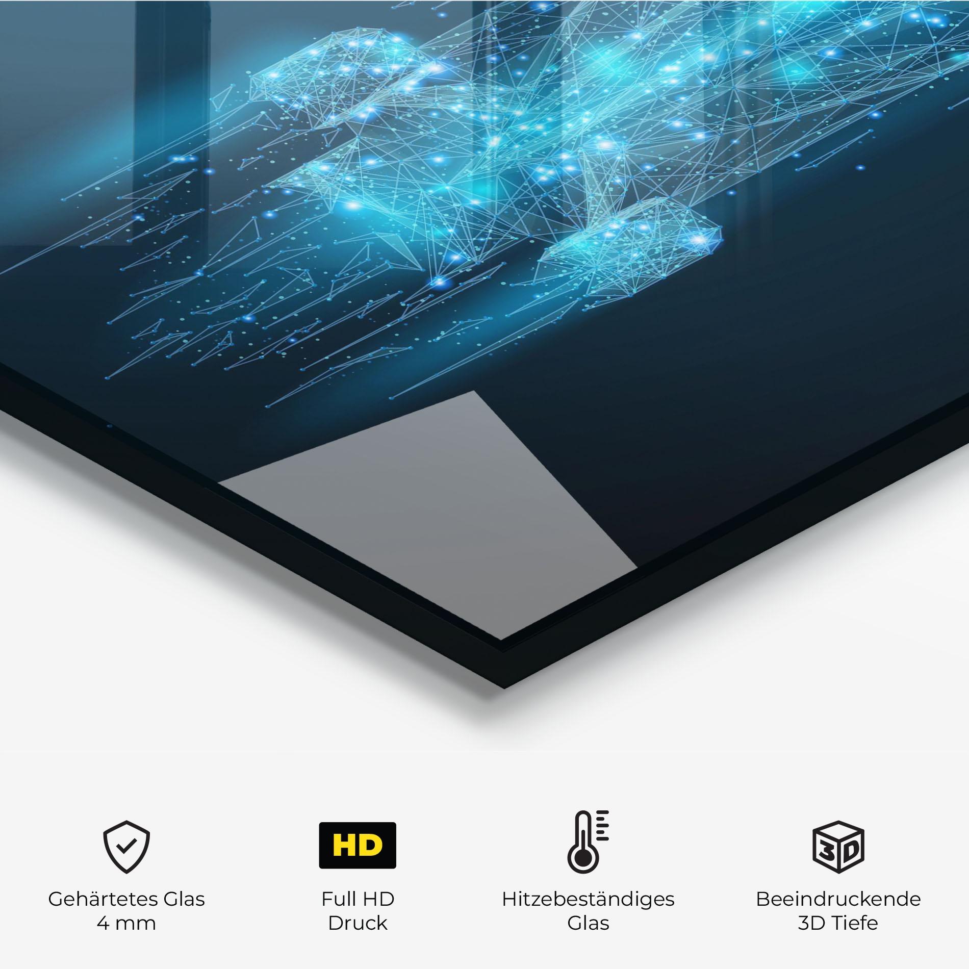 Küchenrückwand Glas Blue Light F1 mockup 2