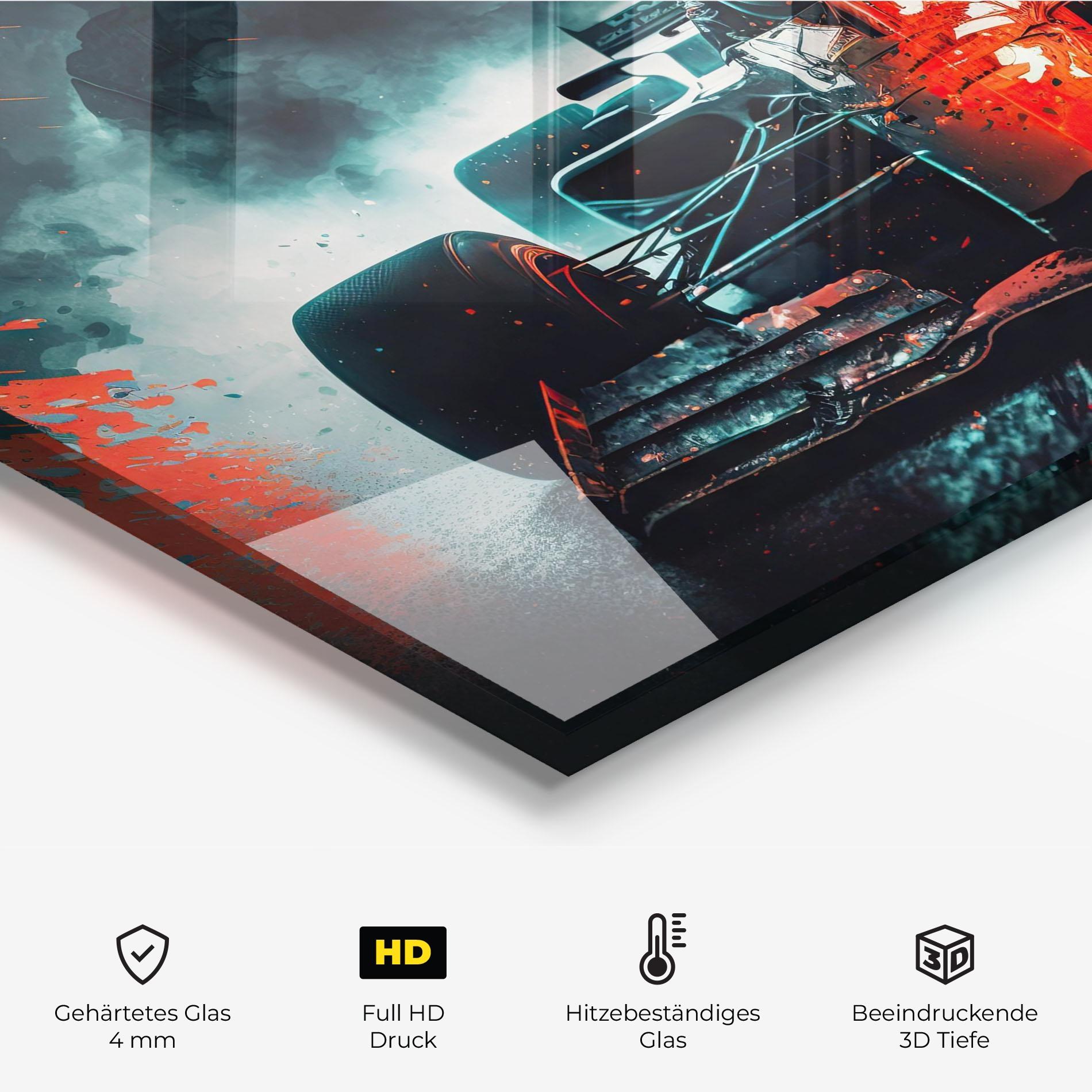 Küchenrückwand Glas Blue Red F1 mockup 2