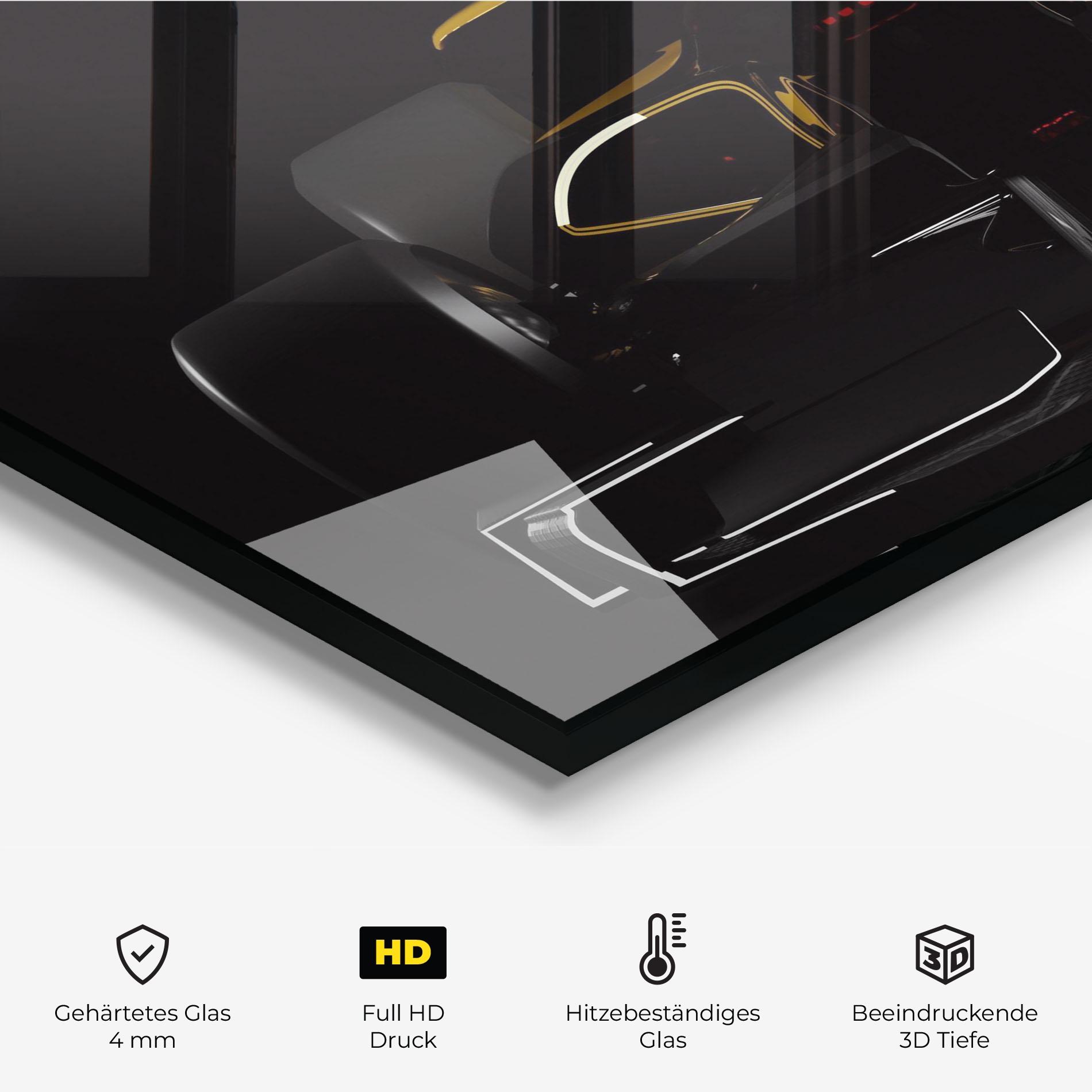 Küchenrückwand Glas Dark F1 Car mockup 2